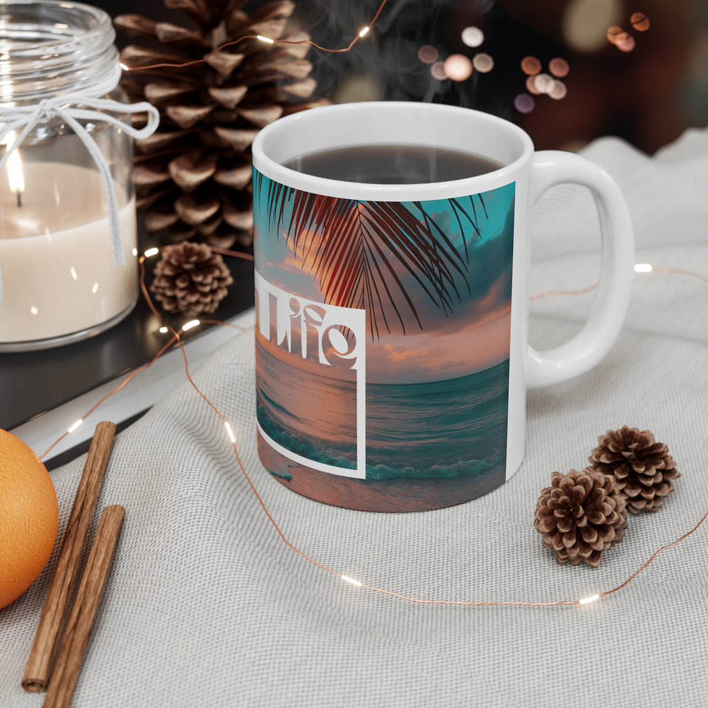 Beach Life Mug — Ceramic Coffee Cup