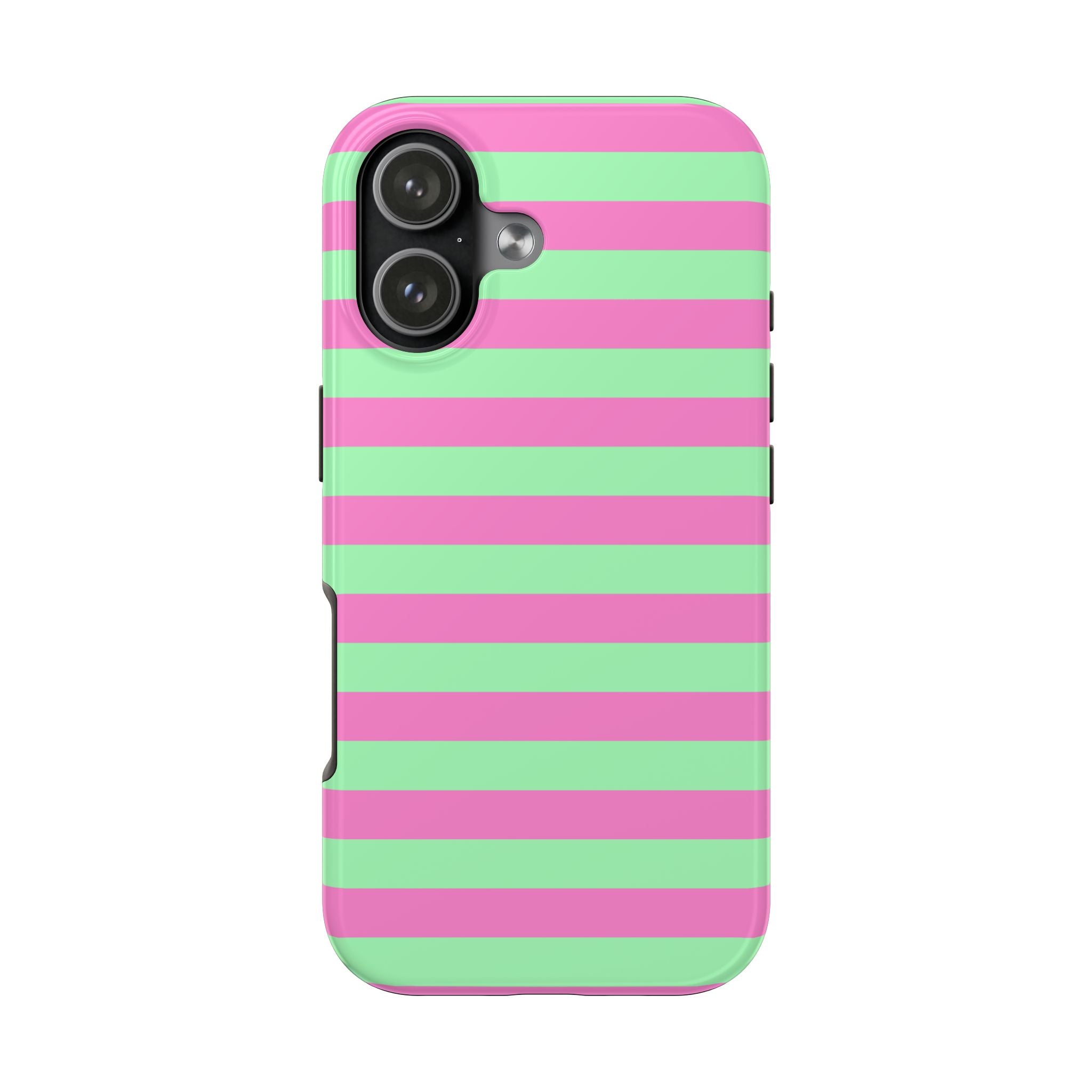 iPhone Case Pink Green Stripes