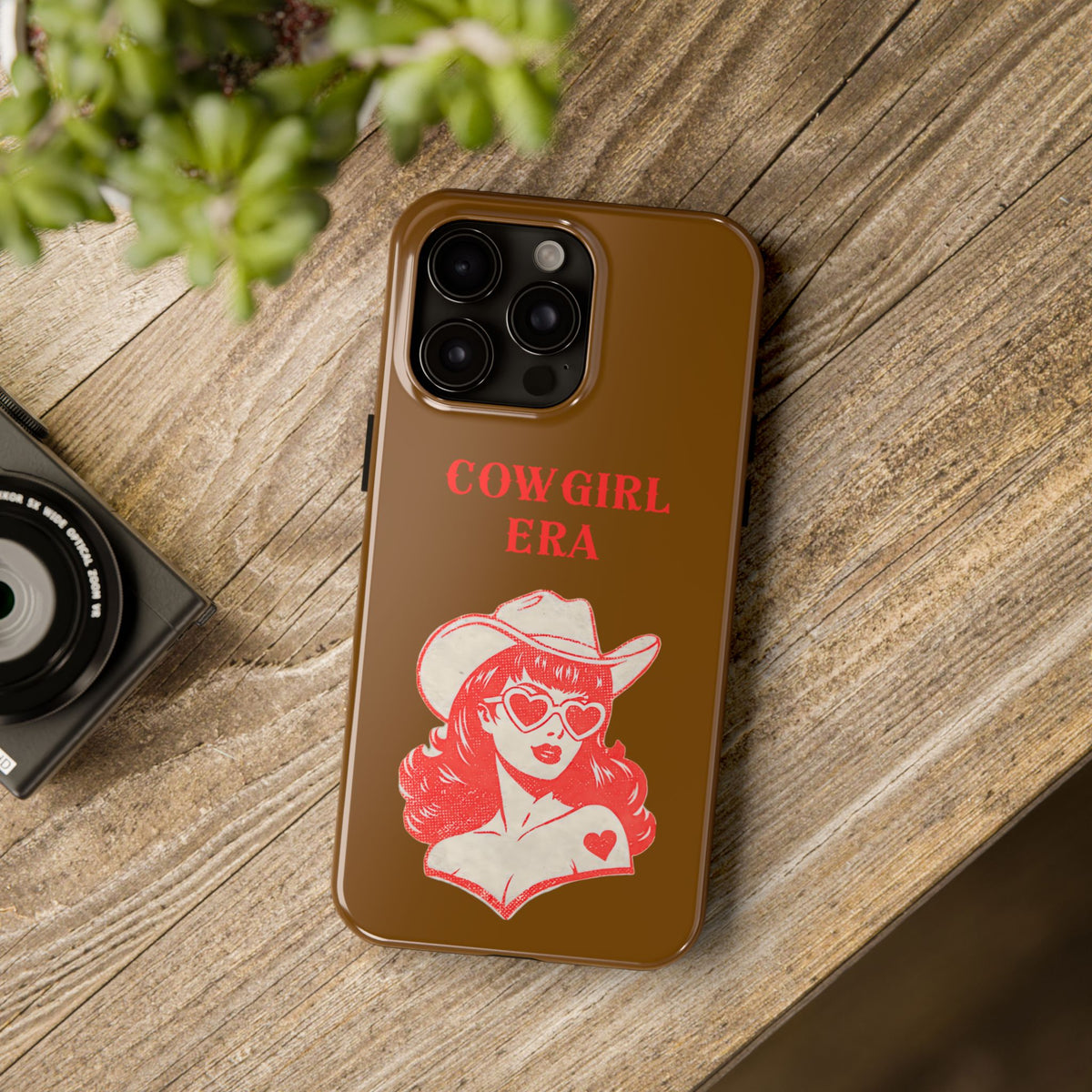 Ladies iPhone Case - Cowgirl Era Brown Red