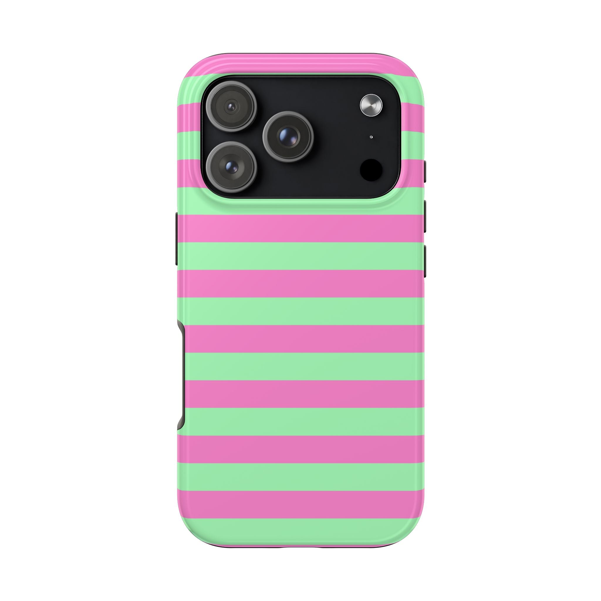iPhone Case Pink Green Stripes