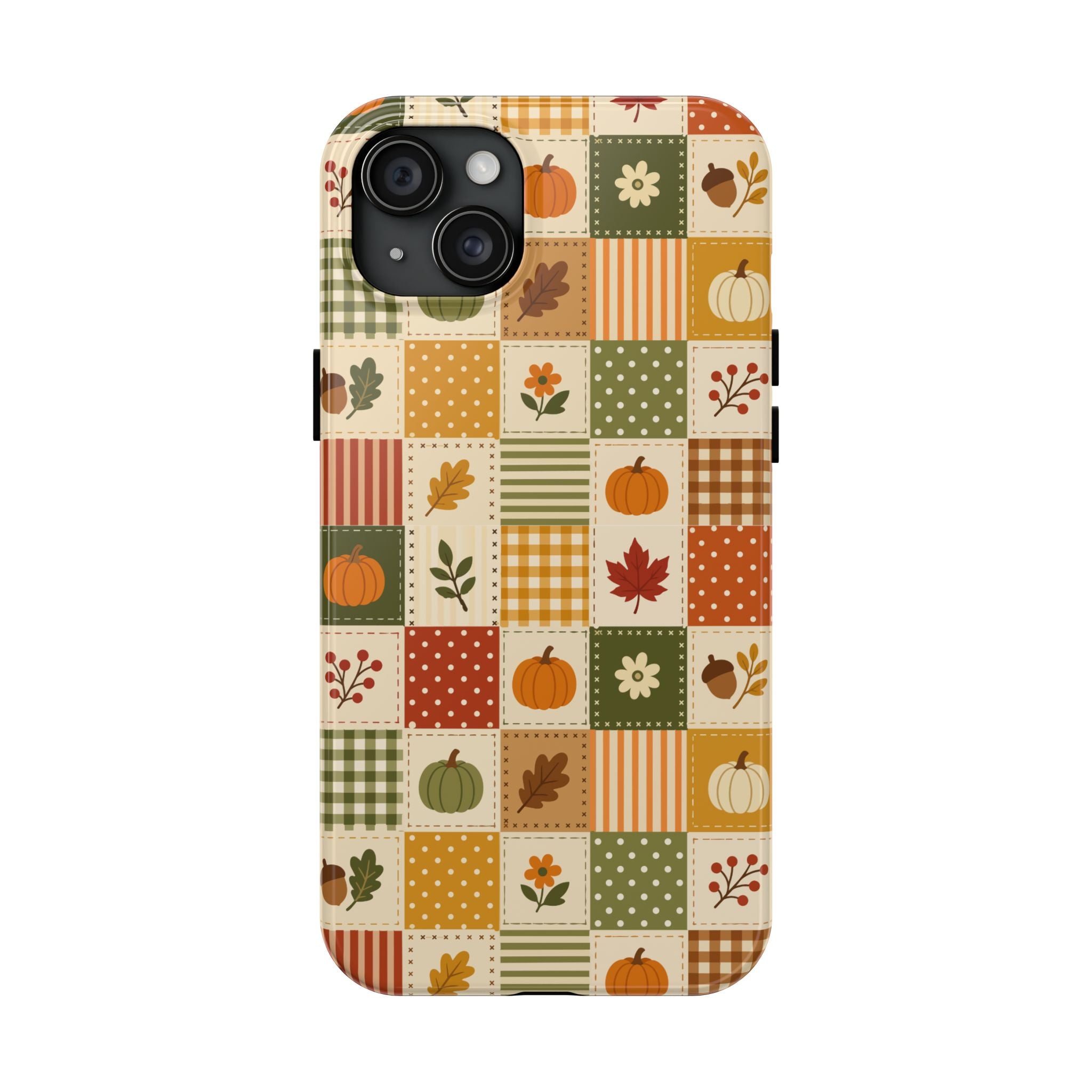 iPhone Case - Patchwork Orange Green Halloween Theme