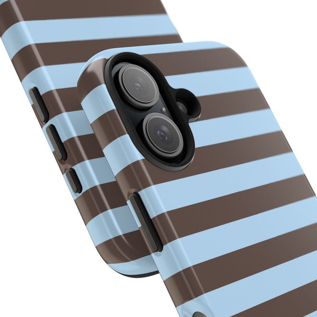 iPhone Case Blue Brown Stripes