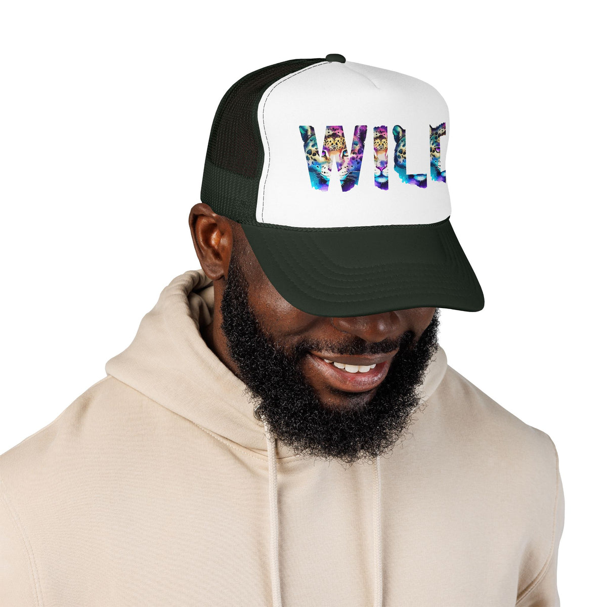Wild Leopard Print Foam Trucker Hat - Colorful Animal Graphic Cap