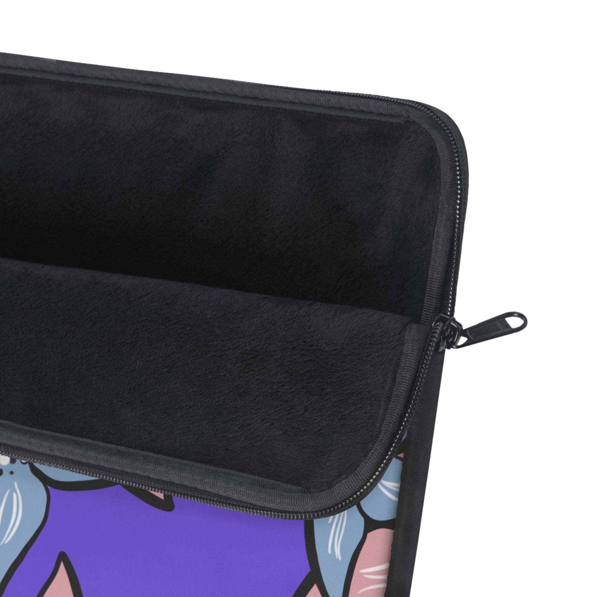 Pink Blue Floral Laptop Sleeve - Protective Neoprene Cover