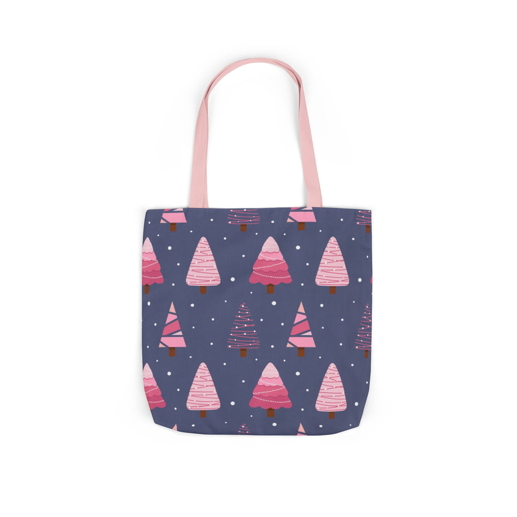 Purple Pink Winter Christmas Tree Canvas Tote Bag  - Beach-Ready Shopper