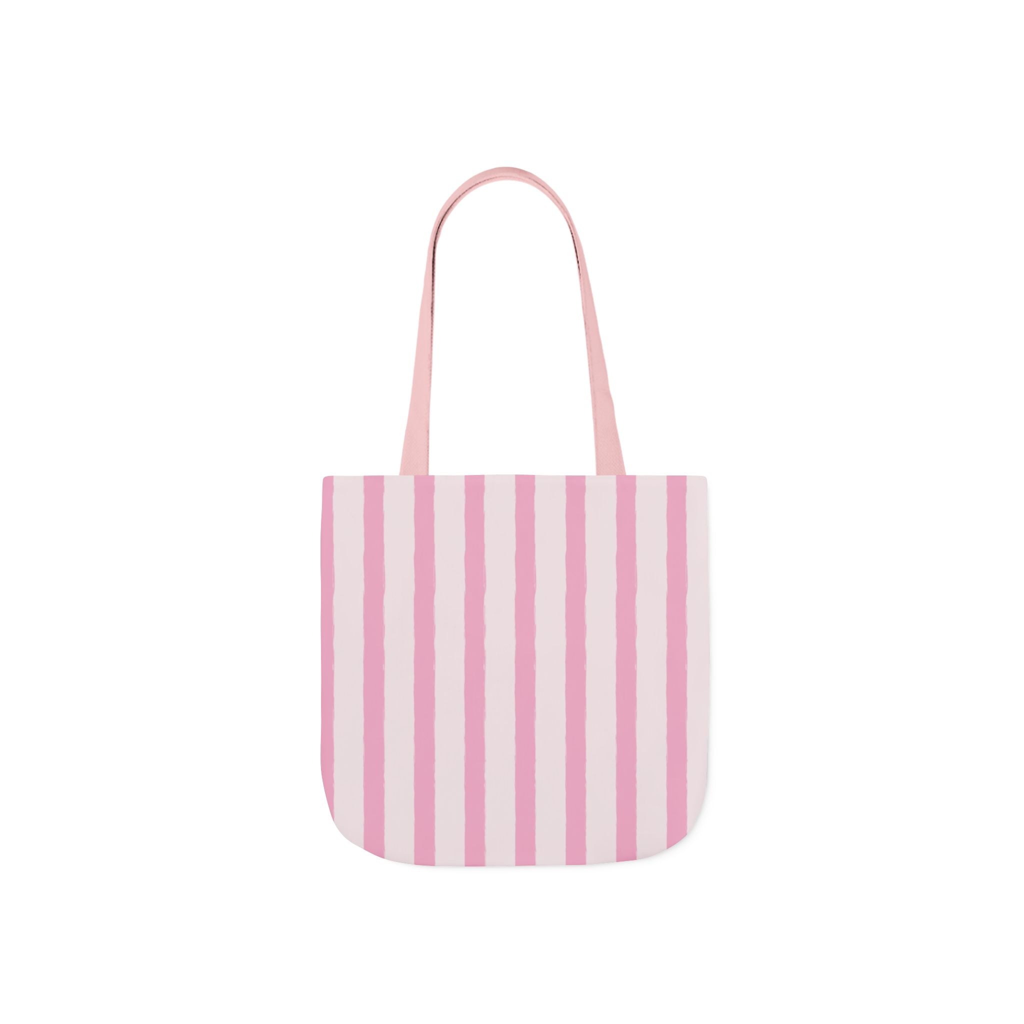 Canvas Tote Bag — Pink Stripe Beach-Ready Shopper