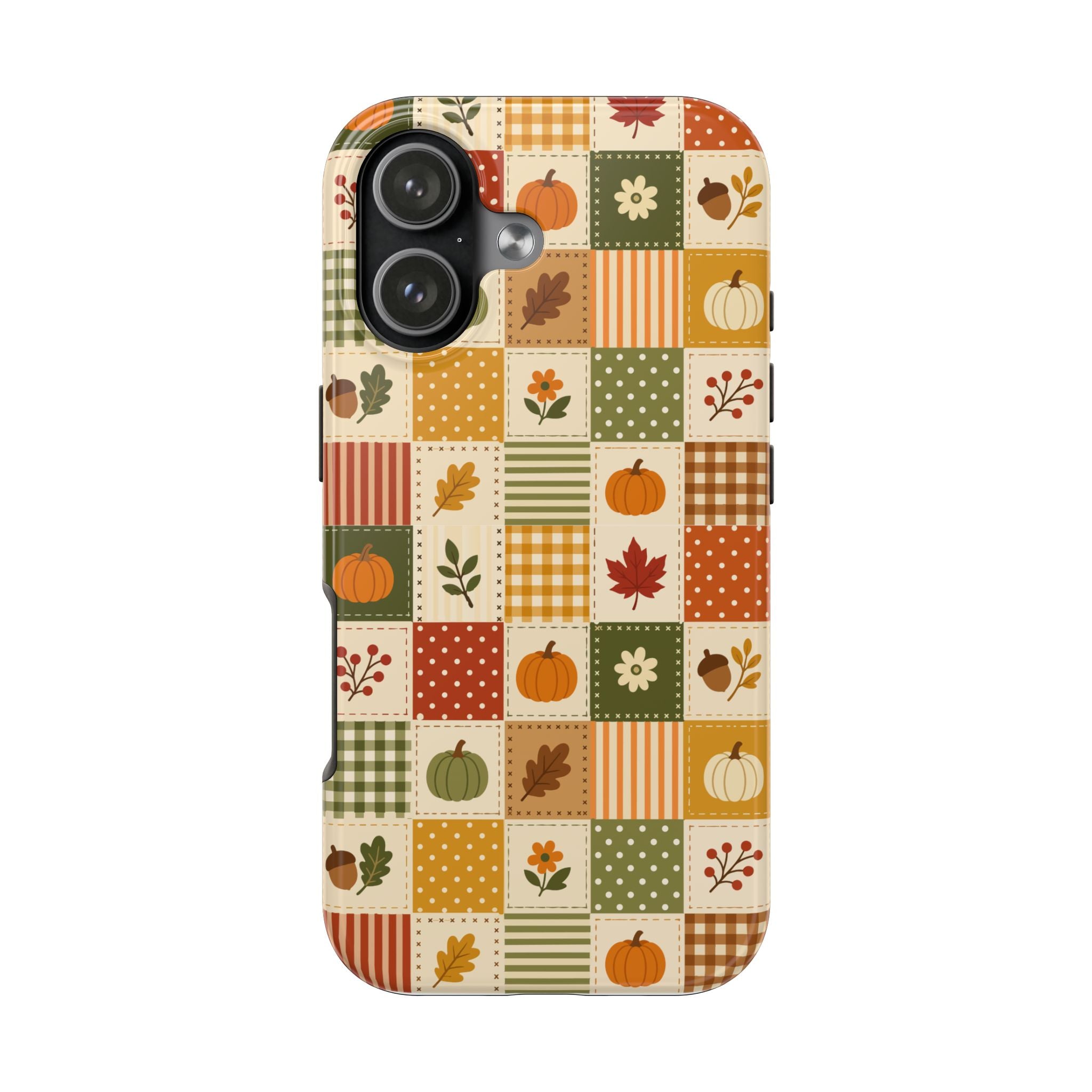 iPhone Case - Patchwork Orange Green Halloween Theme