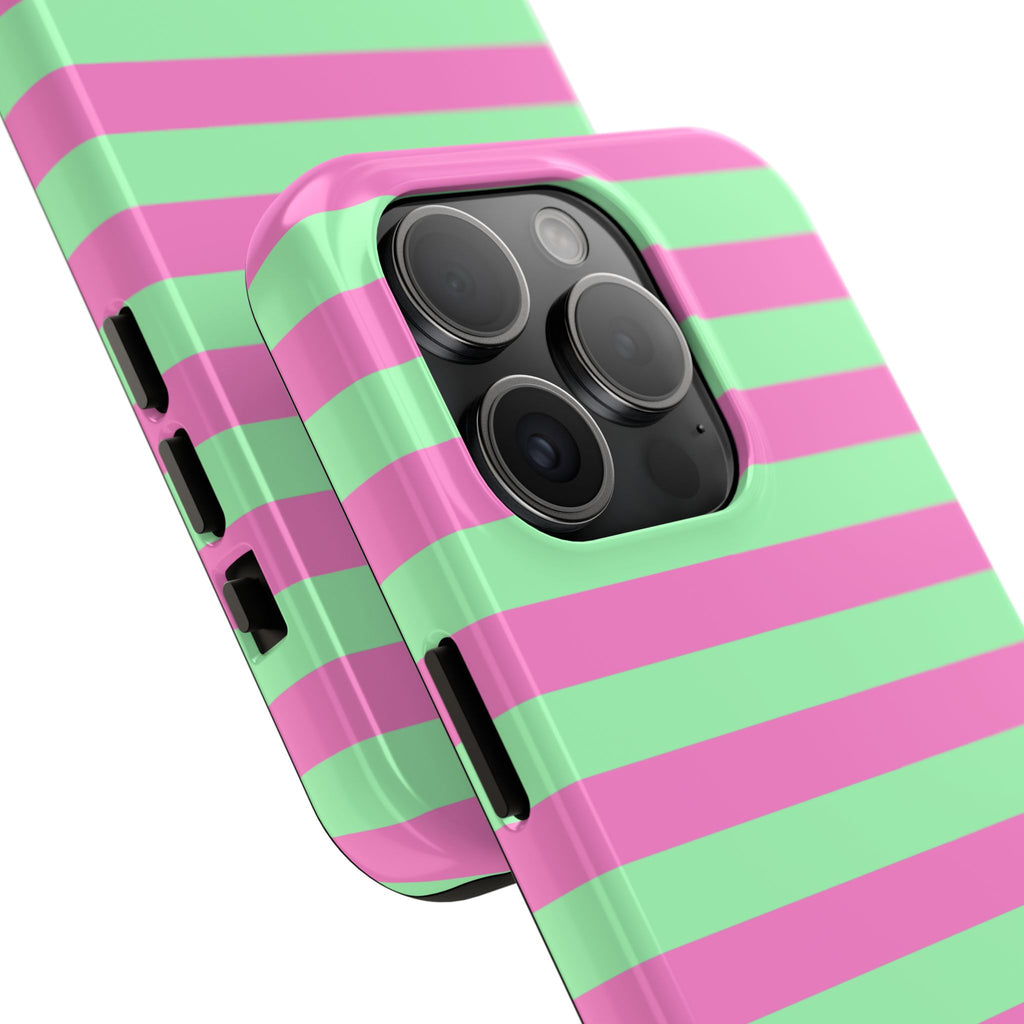 iPhone Case - Pink Green Stripes