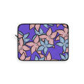 Pink Blue Floral Laptop Sleeve - Protective Neoprene Cover
