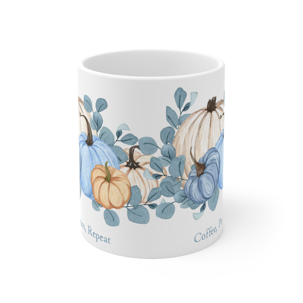 Coffee, Pumpkins, Repeat Coffee Halloween Mug — Ceramic Coffee Cup