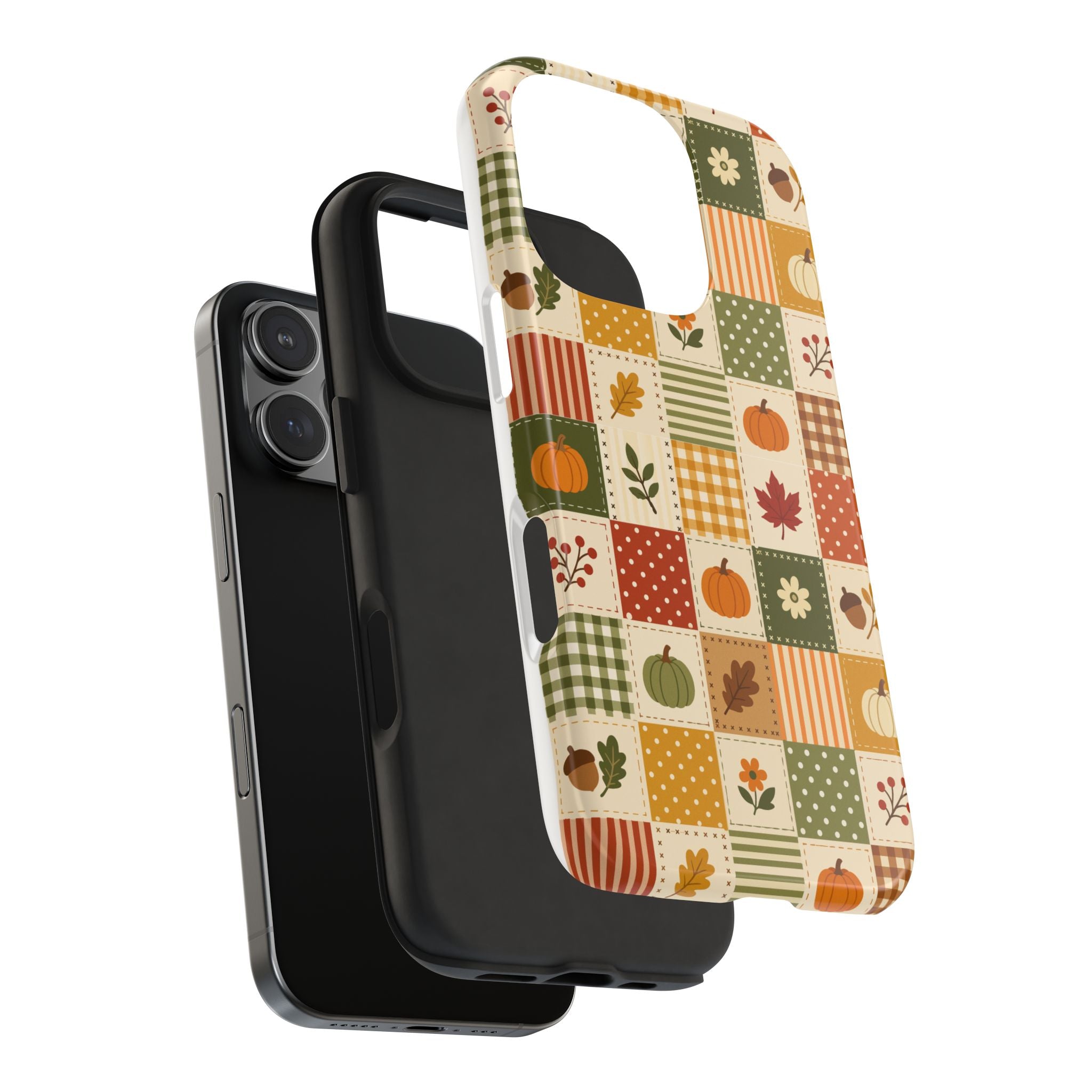 iPhone Case - Patchwork Orange Green Halloween Theme