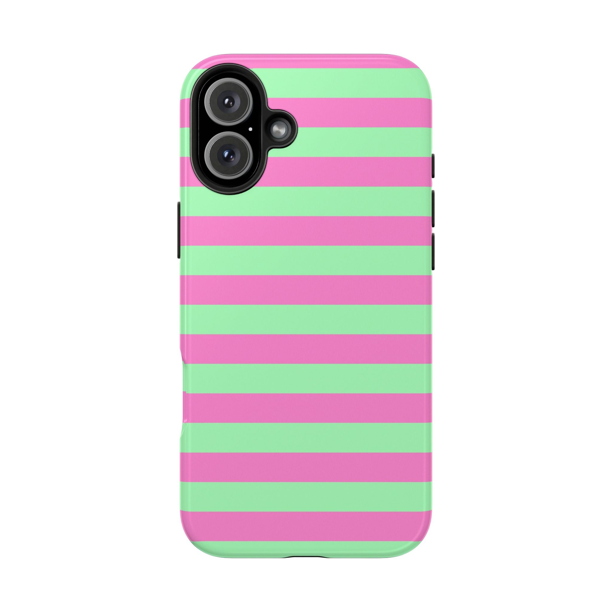 iPhone Case Pink Green Stripes