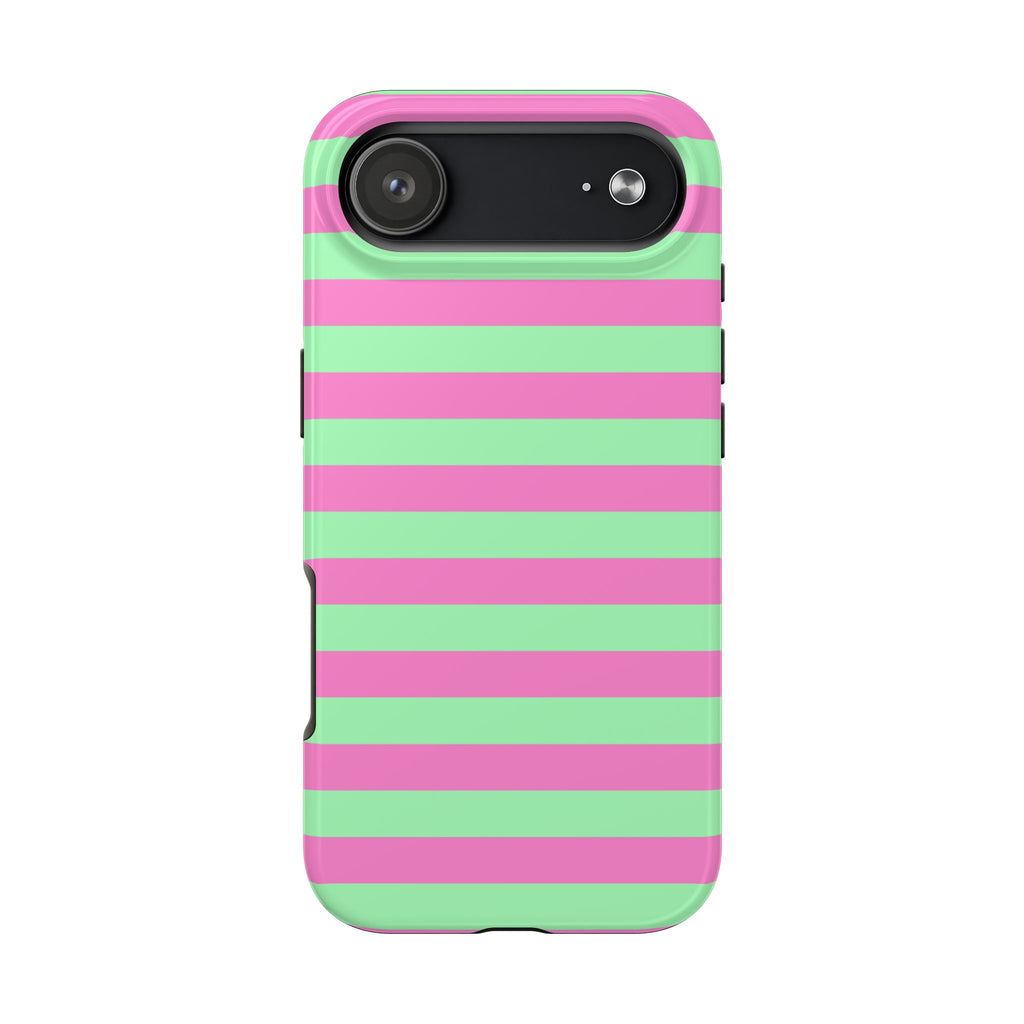 iPhone Case - Pink Green Stripes