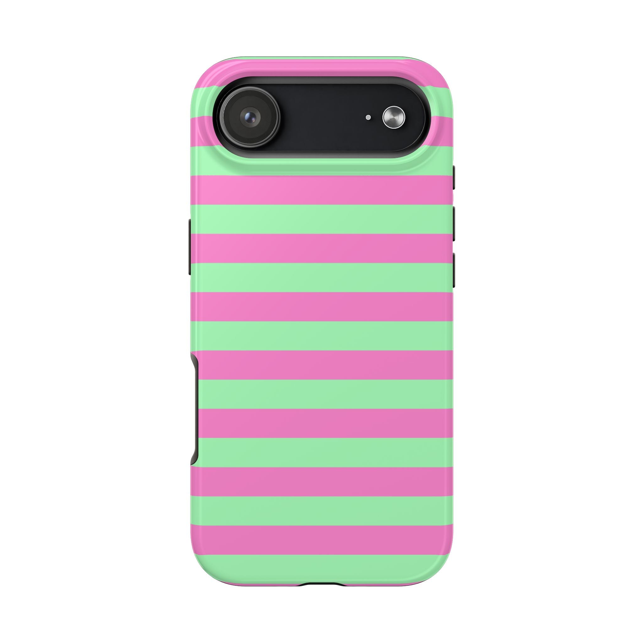 iPhone Case Pink Green Stripes