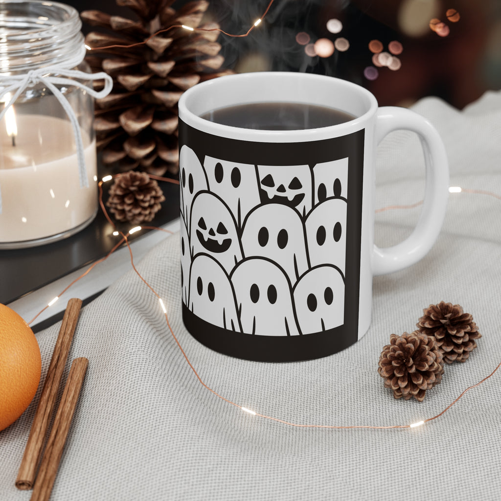 Spooky Halloween Ghost Mug — Ceramic Coffee Cup