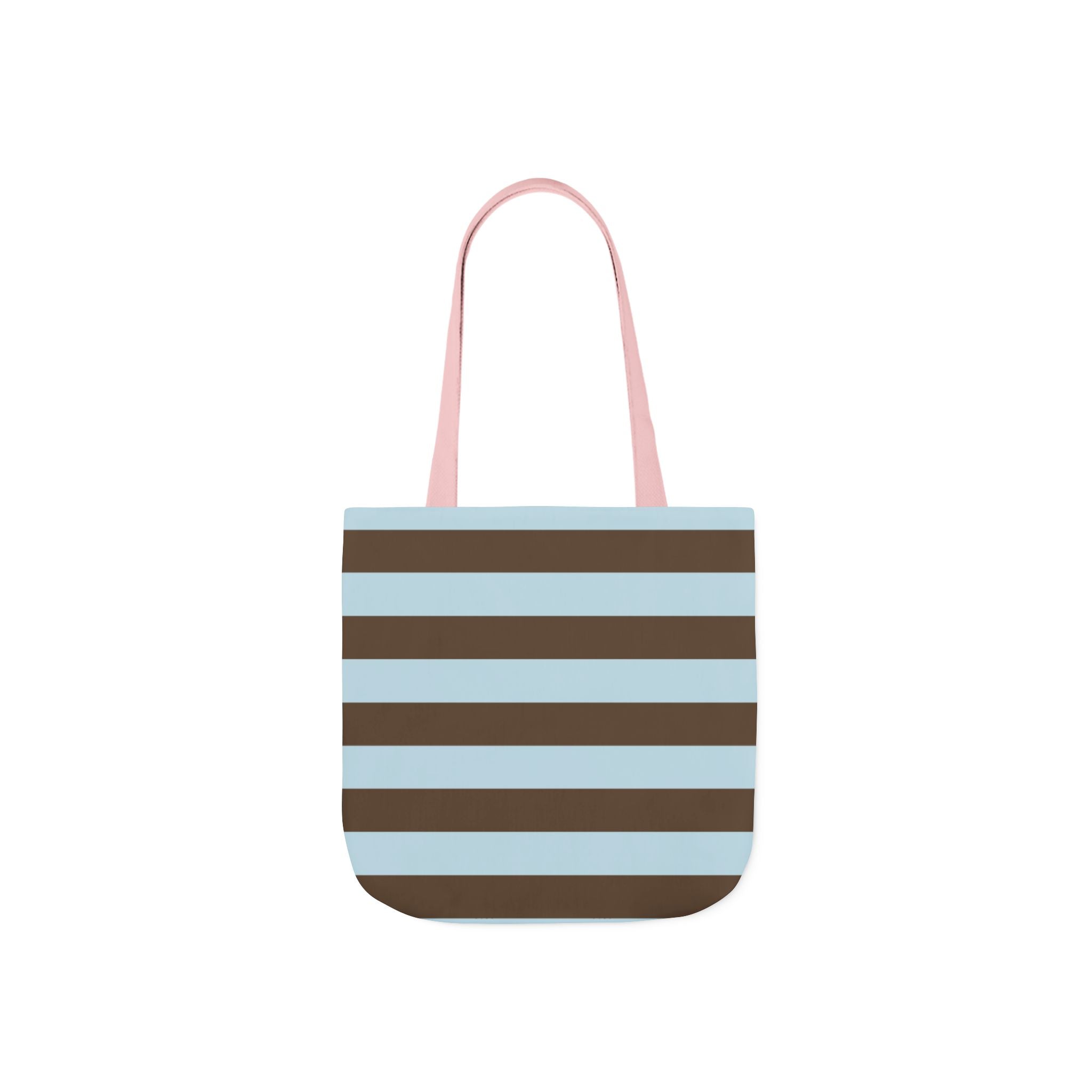 Striped Canvas Tote Bag — Blue & Brown Beach-Ready Shopper