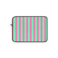 Pink Green Pinstripe Laptop Sleeve - Protective Neoprene Cover