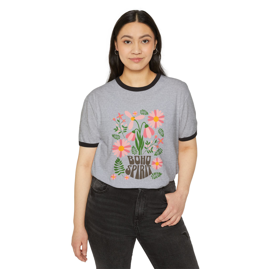 Boho Spirit Floral Ringer T-Shirt