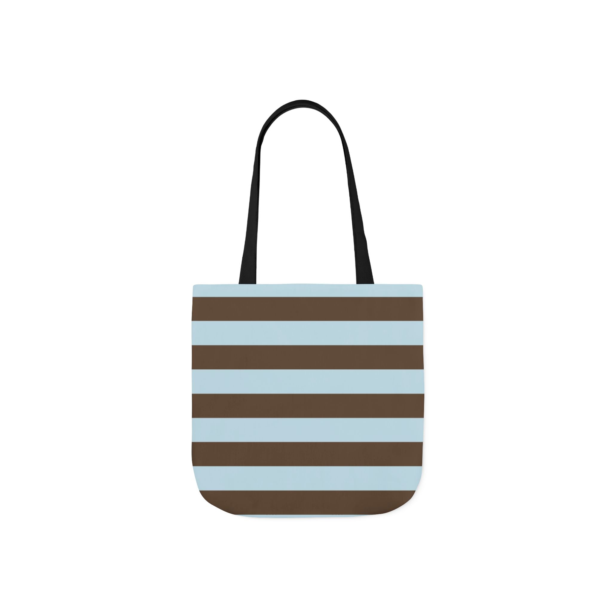 Striped Canvas Tote Bag — Blue & Brown Beach-Ready Shopper