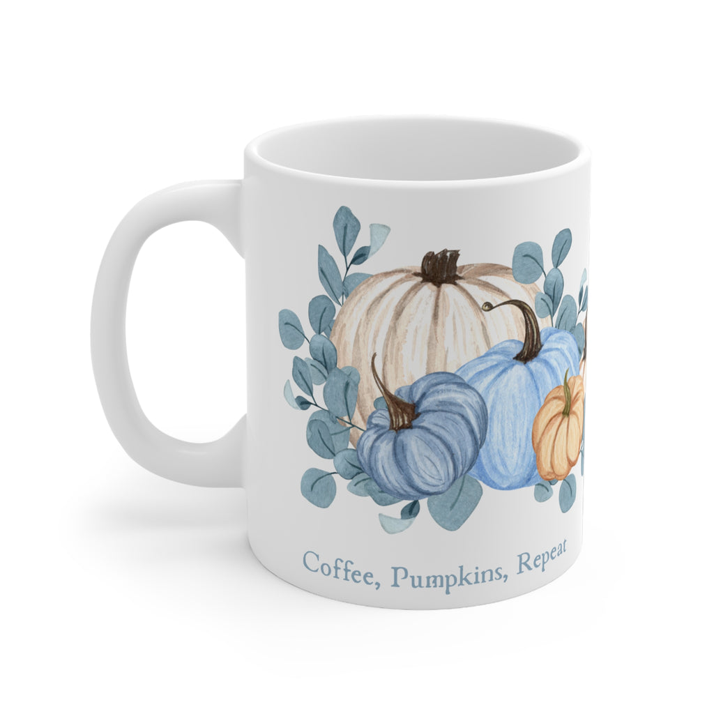 Coffee, Pumpkins, Repeat Coffee Halloween Mug — Ceramic Coffee Cup
