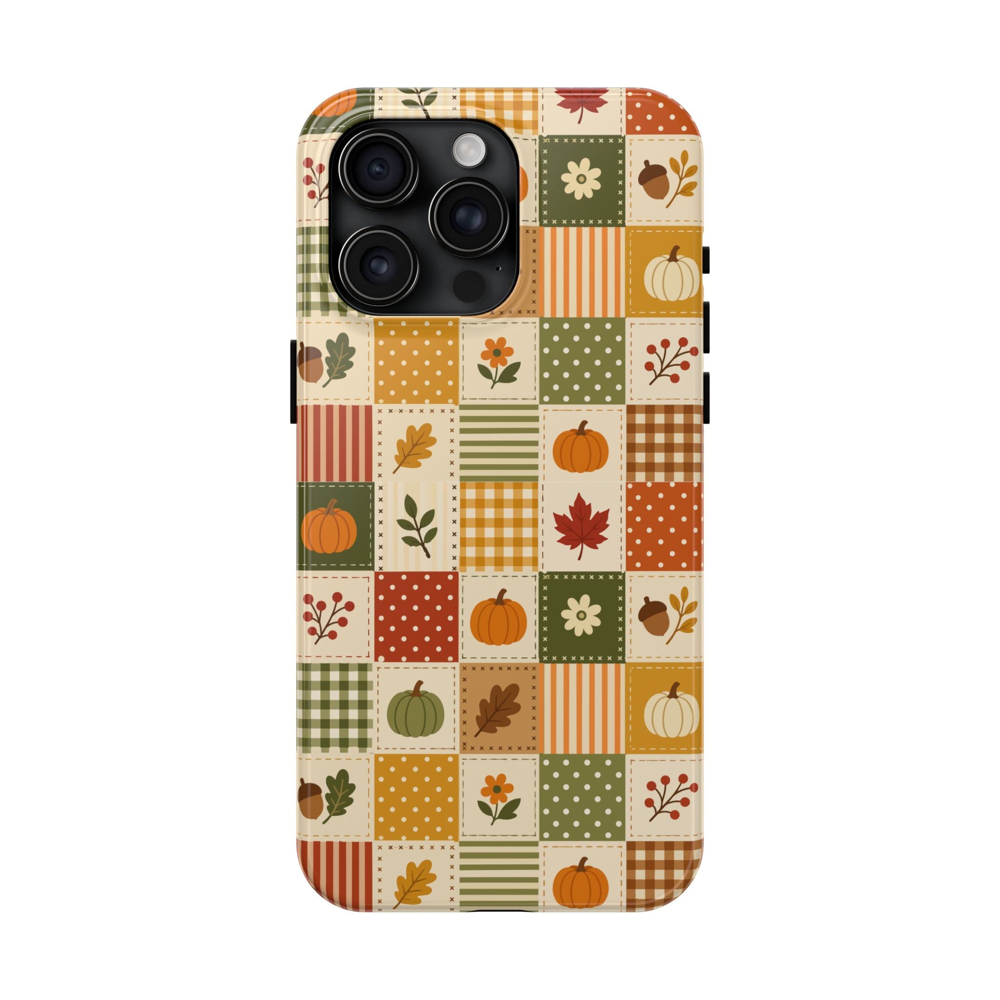 iPhone Case - Patchwork Orange Green Halloween Theme