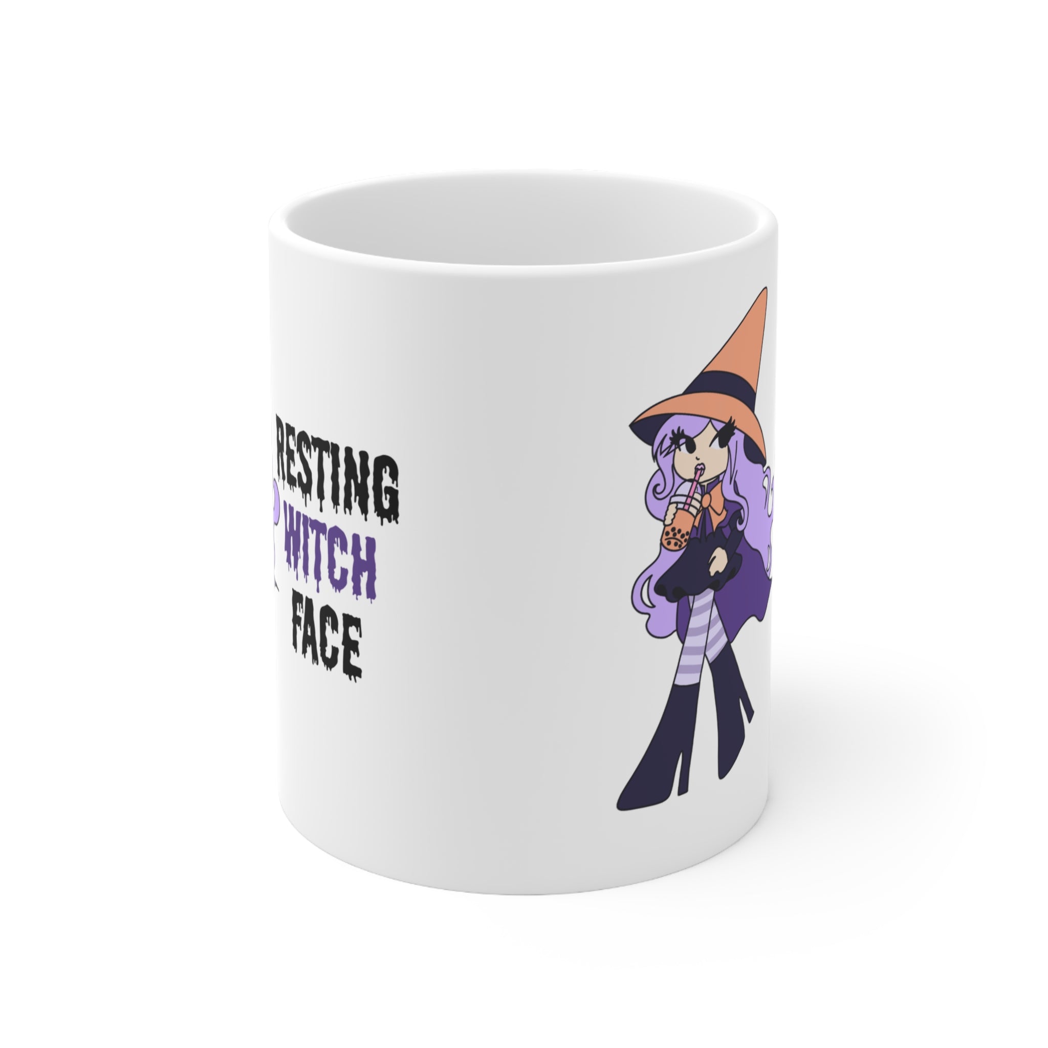 Resting Witch Face Mug — Ceramic Coffee Cup