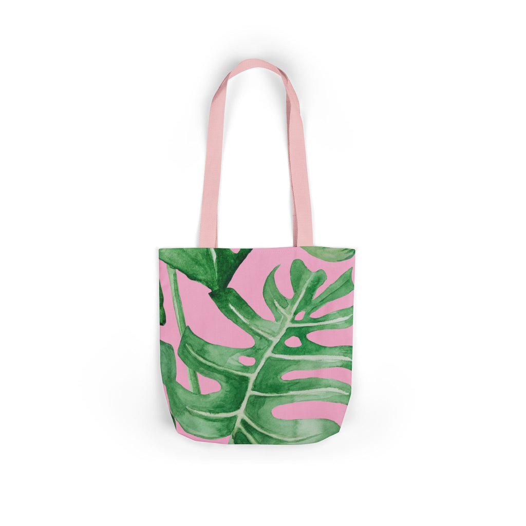 Striped Canvas Tote Bag — Tropical Beach-Ready Shopper