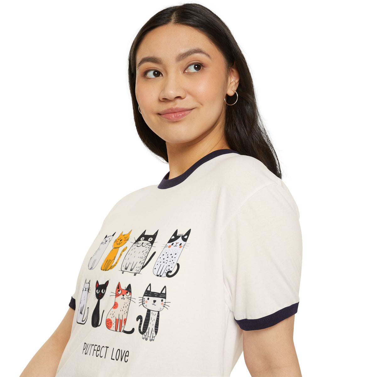 Purrfect Cat Lovers Ringer T-Shirt