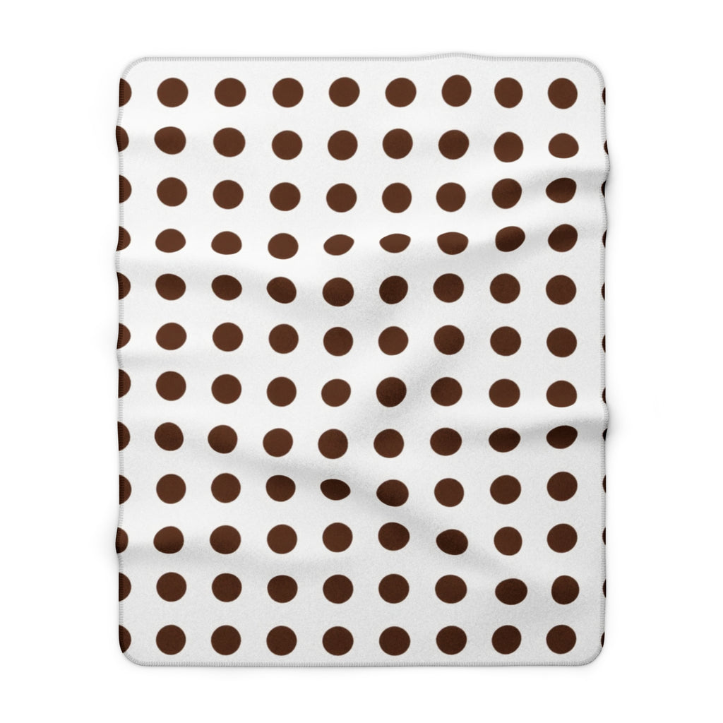 Sherpa Fleece Blanket – Cozy Brown Polka Dot Throw