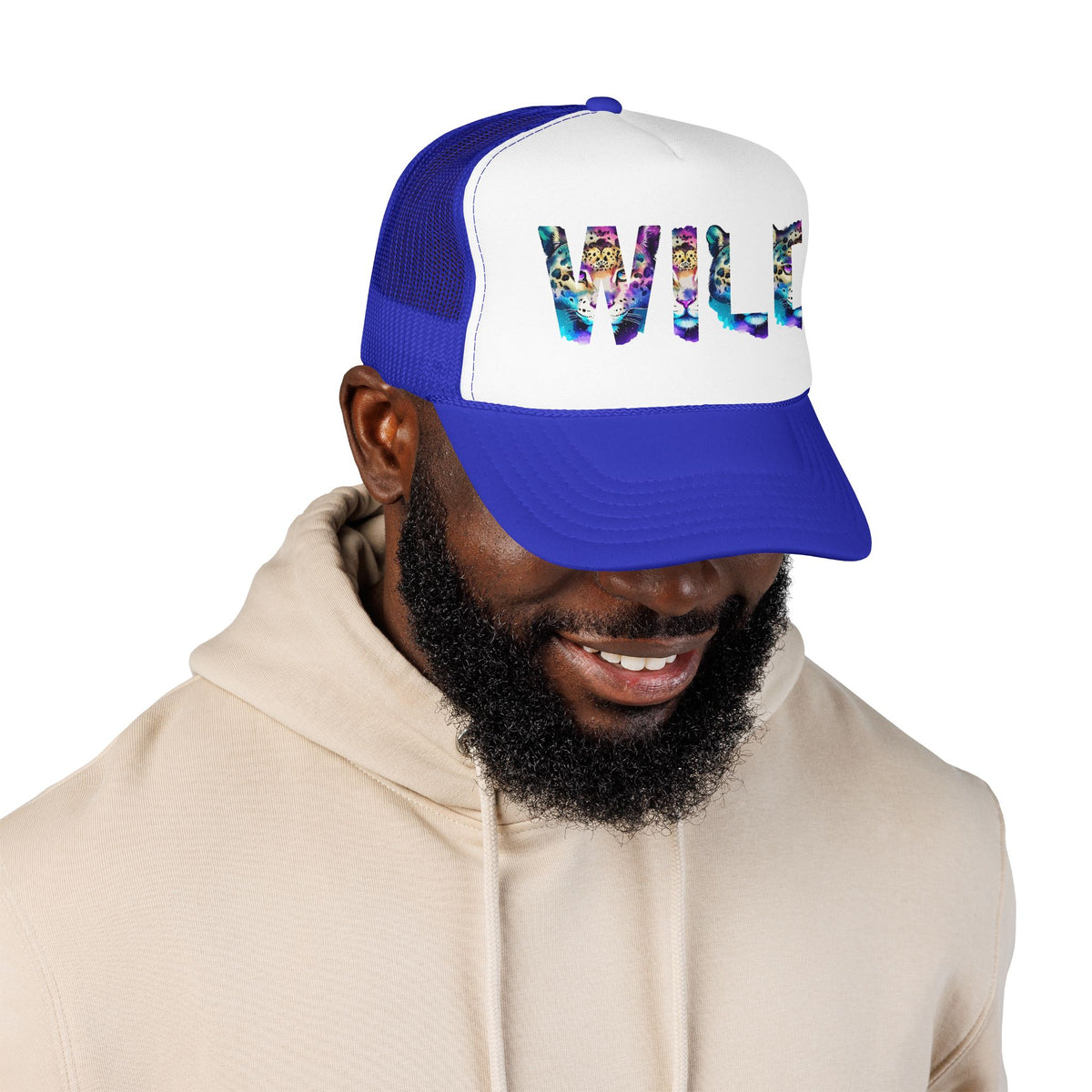 Wild Leopard Print Foam Trucker Hat - Colorful Animal Graphic Cap