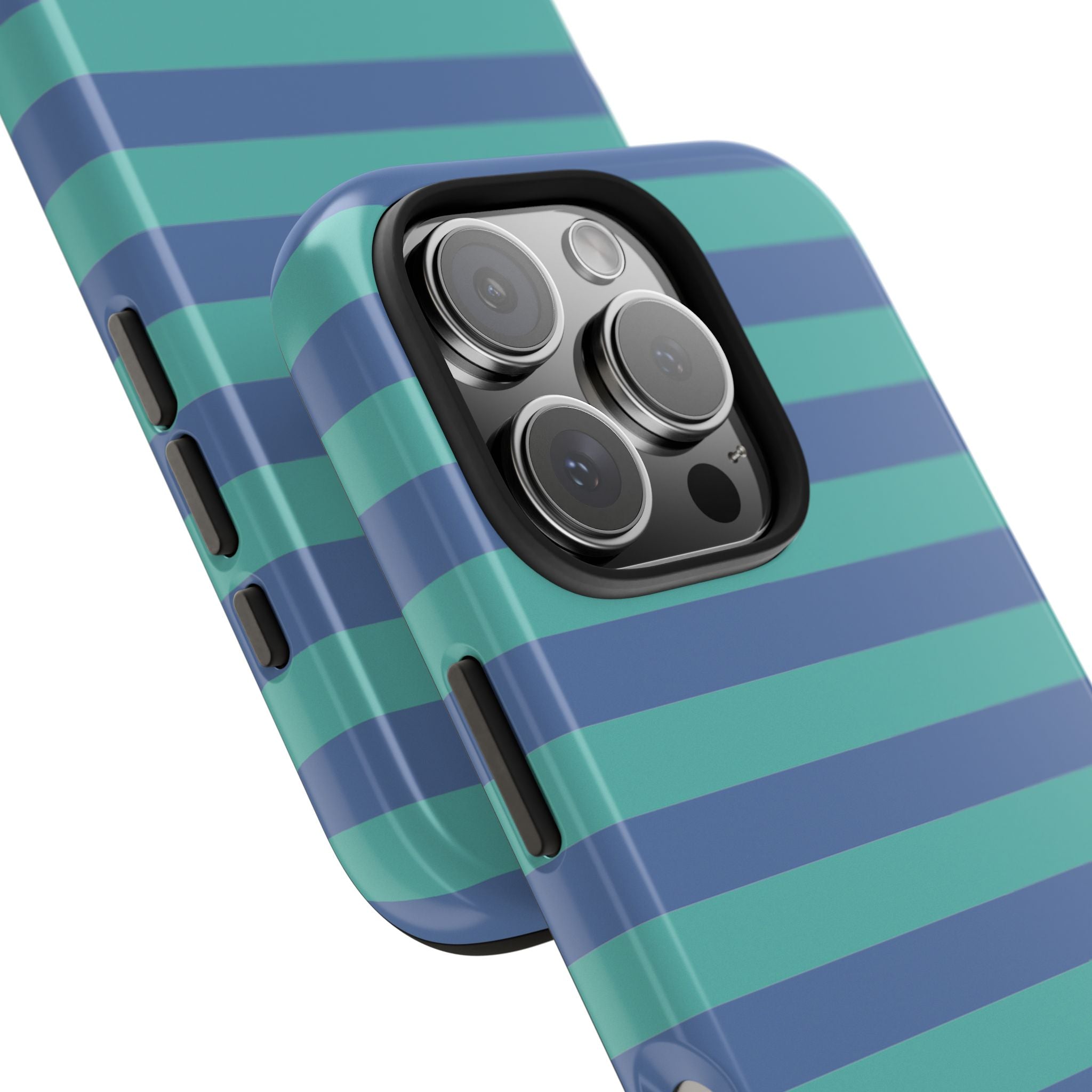iPhone Case Navy Aqua Stripes