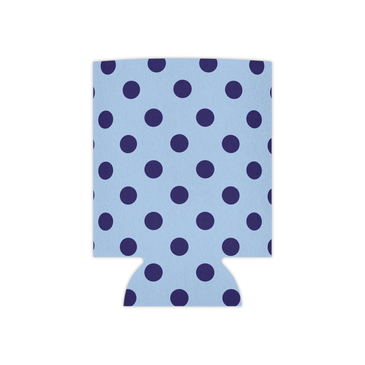 Pastel Blue & Navy Polka Dot Design Can Cooler