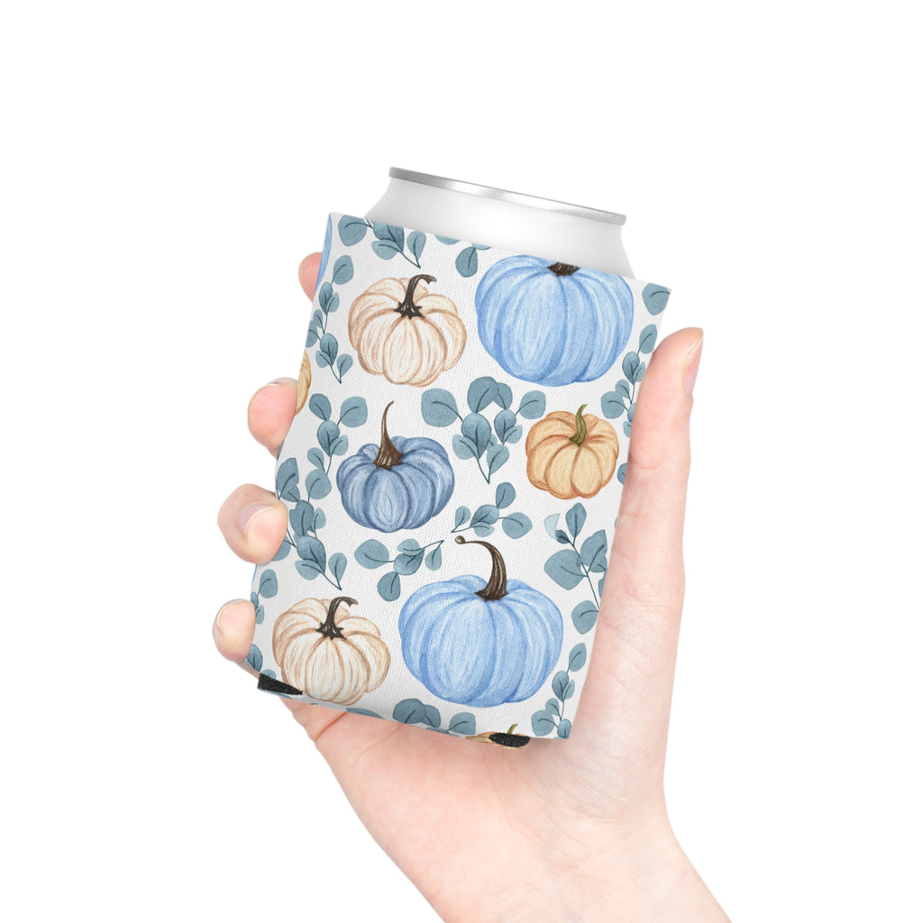 Blue Orange Pumpkin Halloween Can Cooler –Fall Autumn Halloween