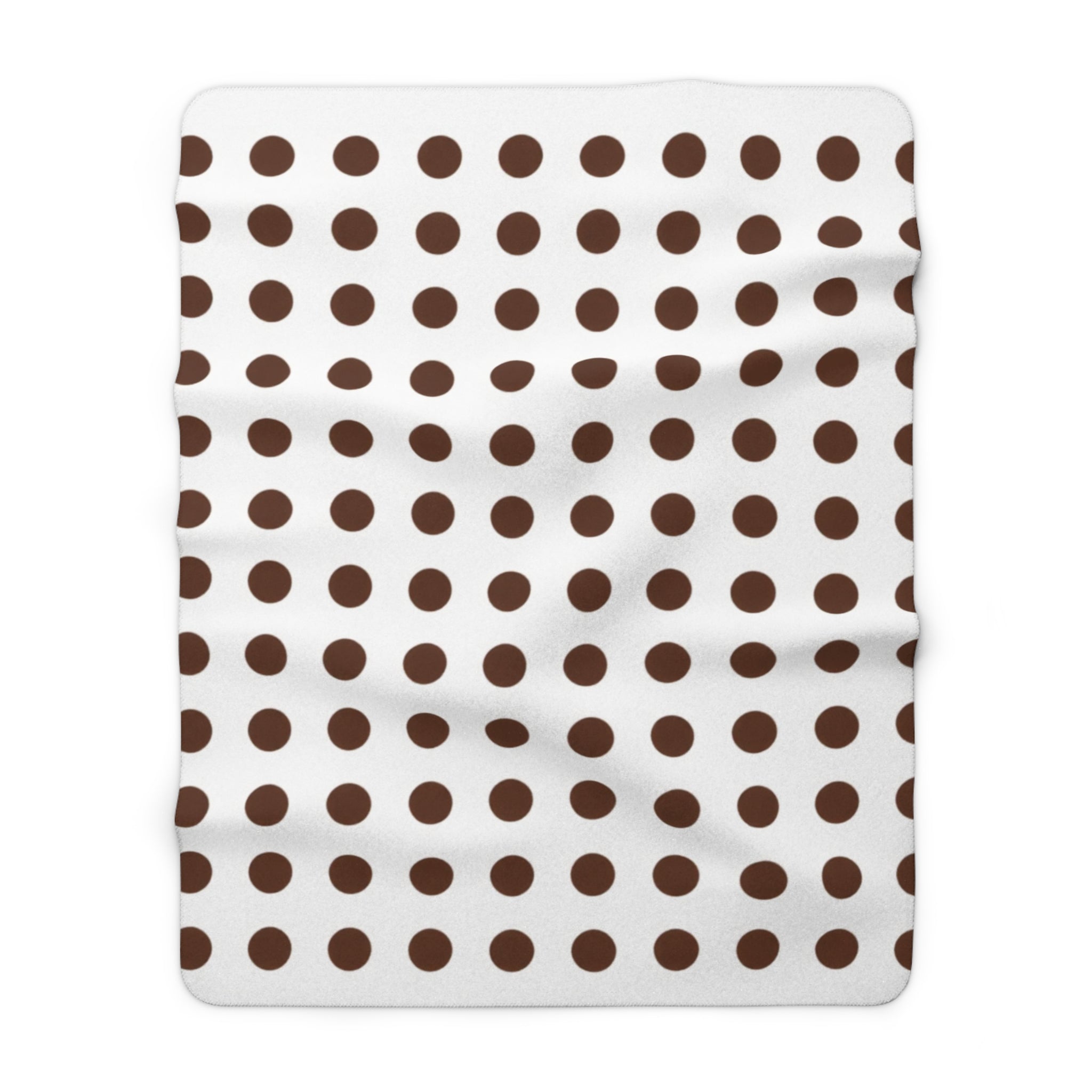 Sherpa Fleece Blanket – Cozy Brown Polka Dot Throw
