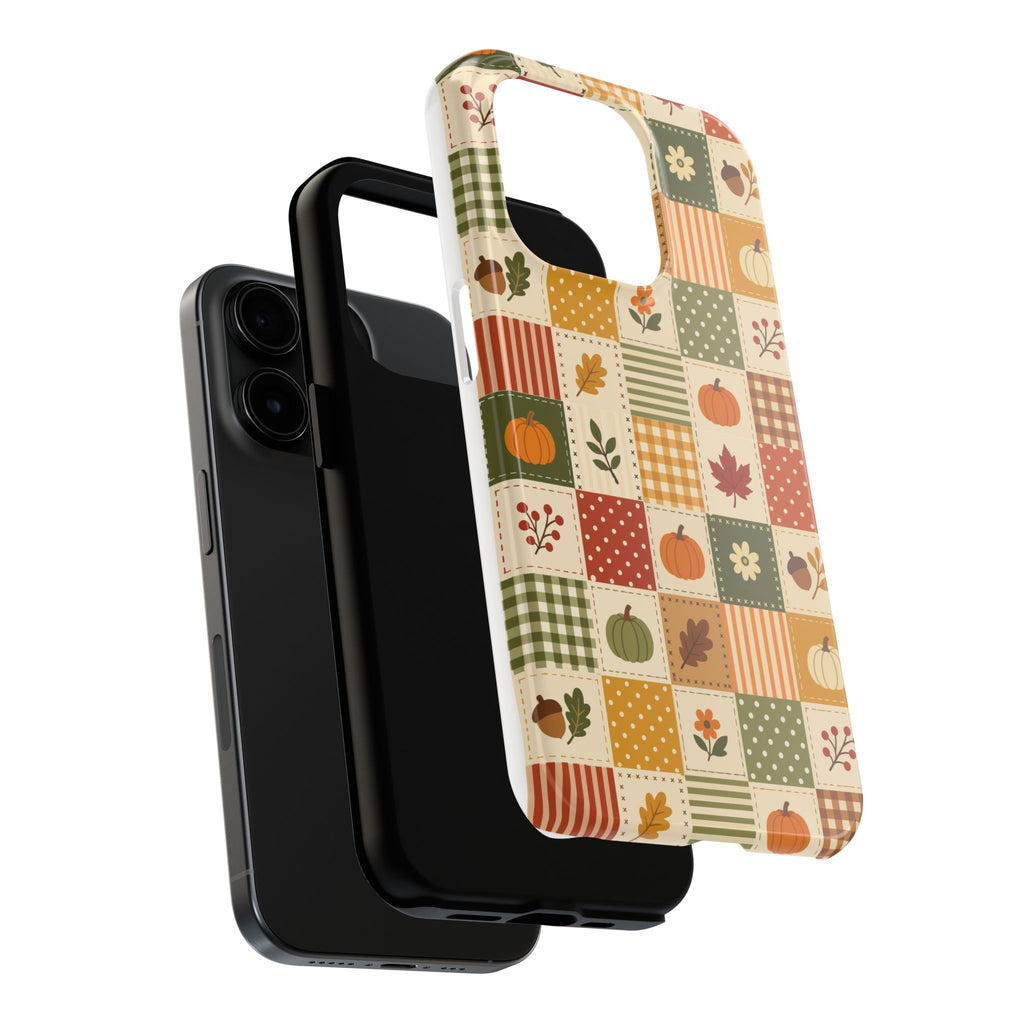iPhone Case - Patchwork Orange Green Halloween Theme