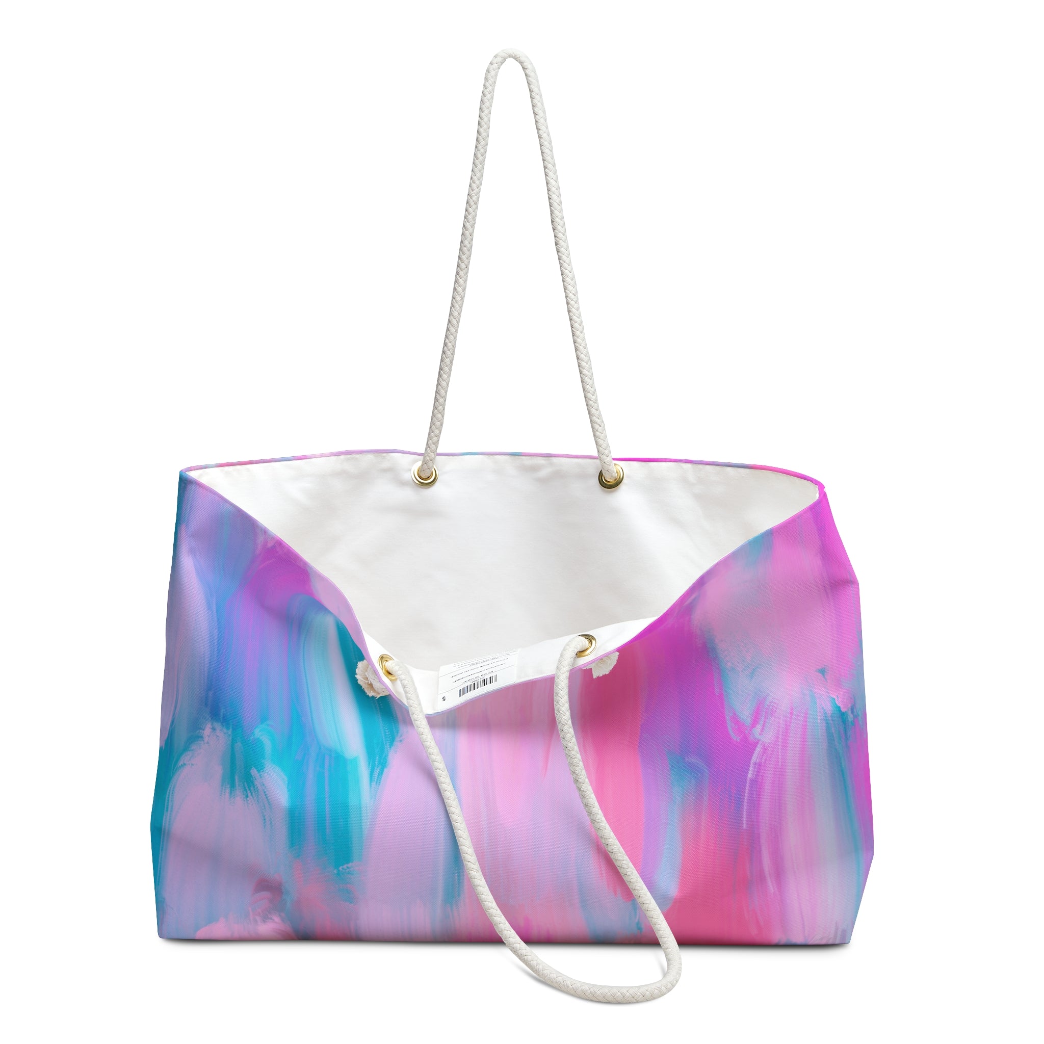 Pastel Abstract Tile Weekender Bag — Large Travel or Beach Tote
