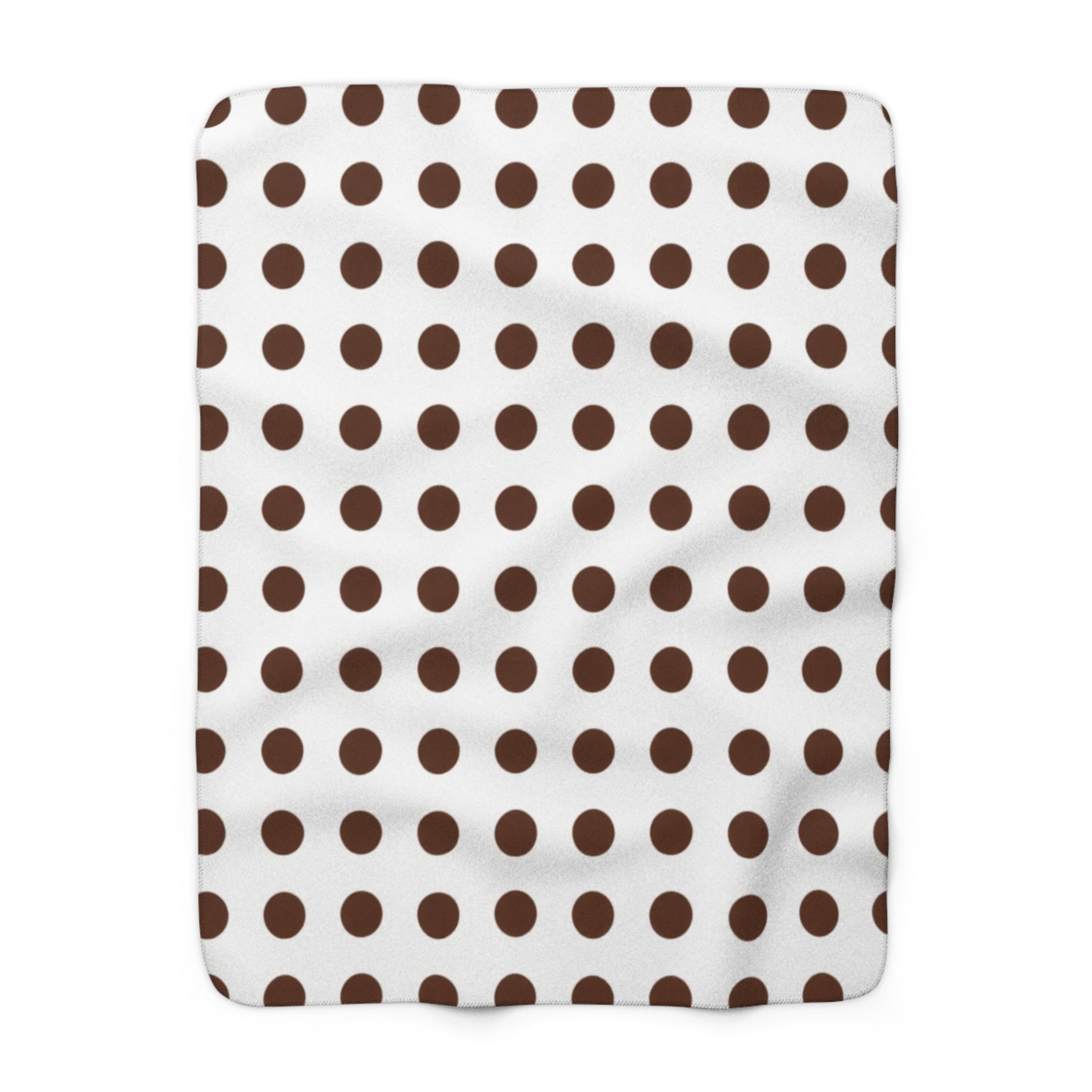 Sherpa Fleece Blanket – Cozy Brown Polka Dot Throw