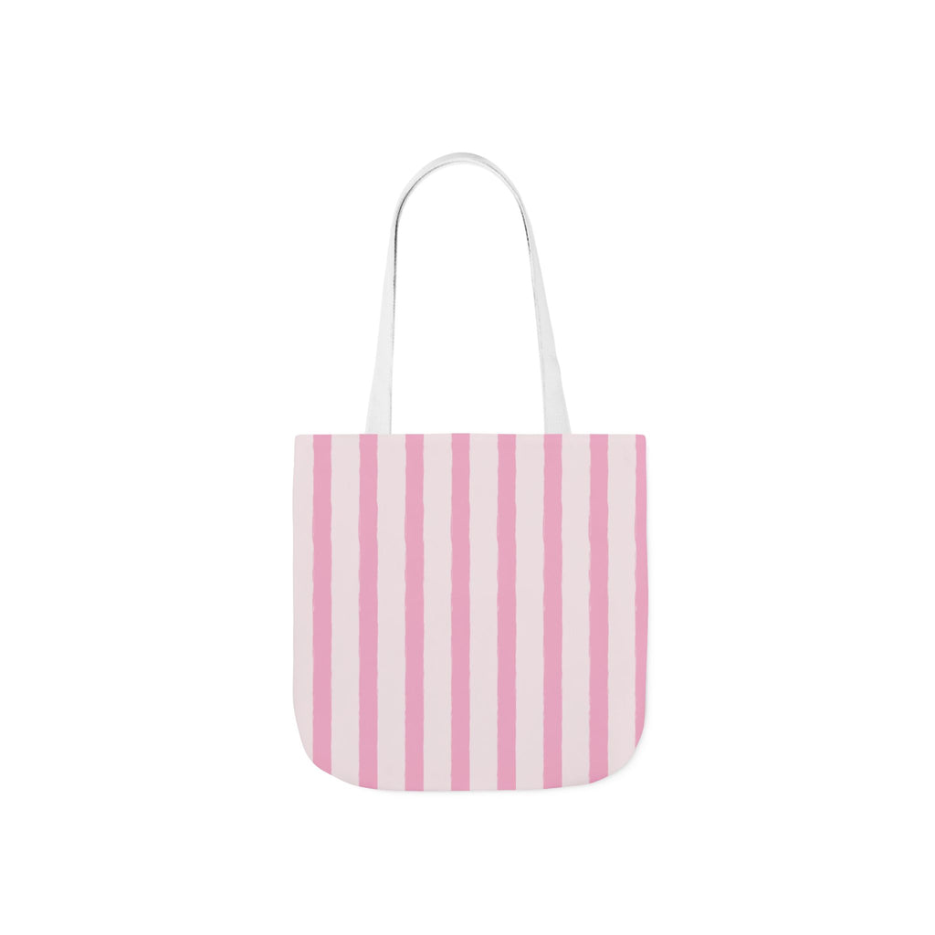 Canvas Tote Bag — Pink Stripe Beach-Ready Shopper