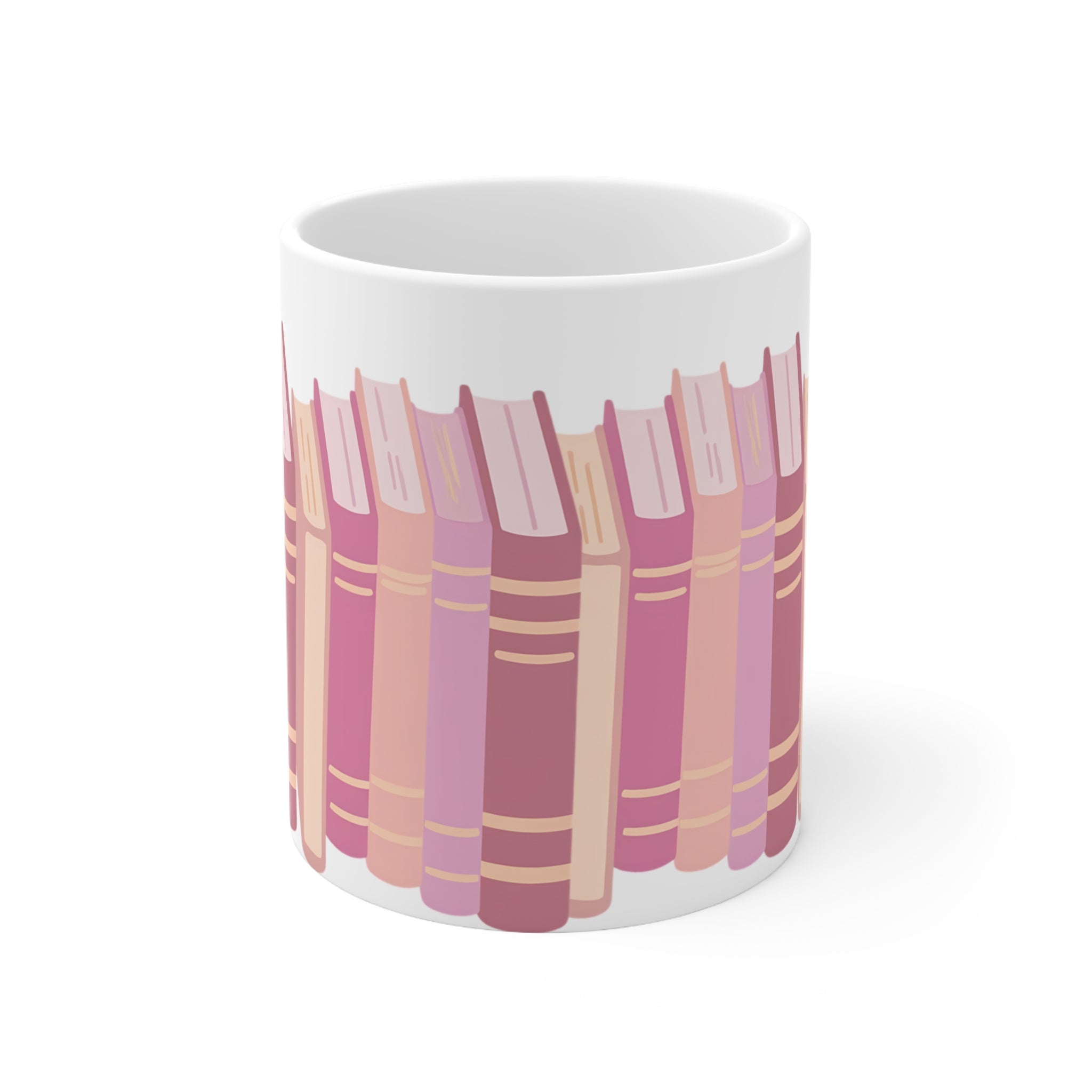 Pink Book Lovers Mug — Ceramic Coffee Cup