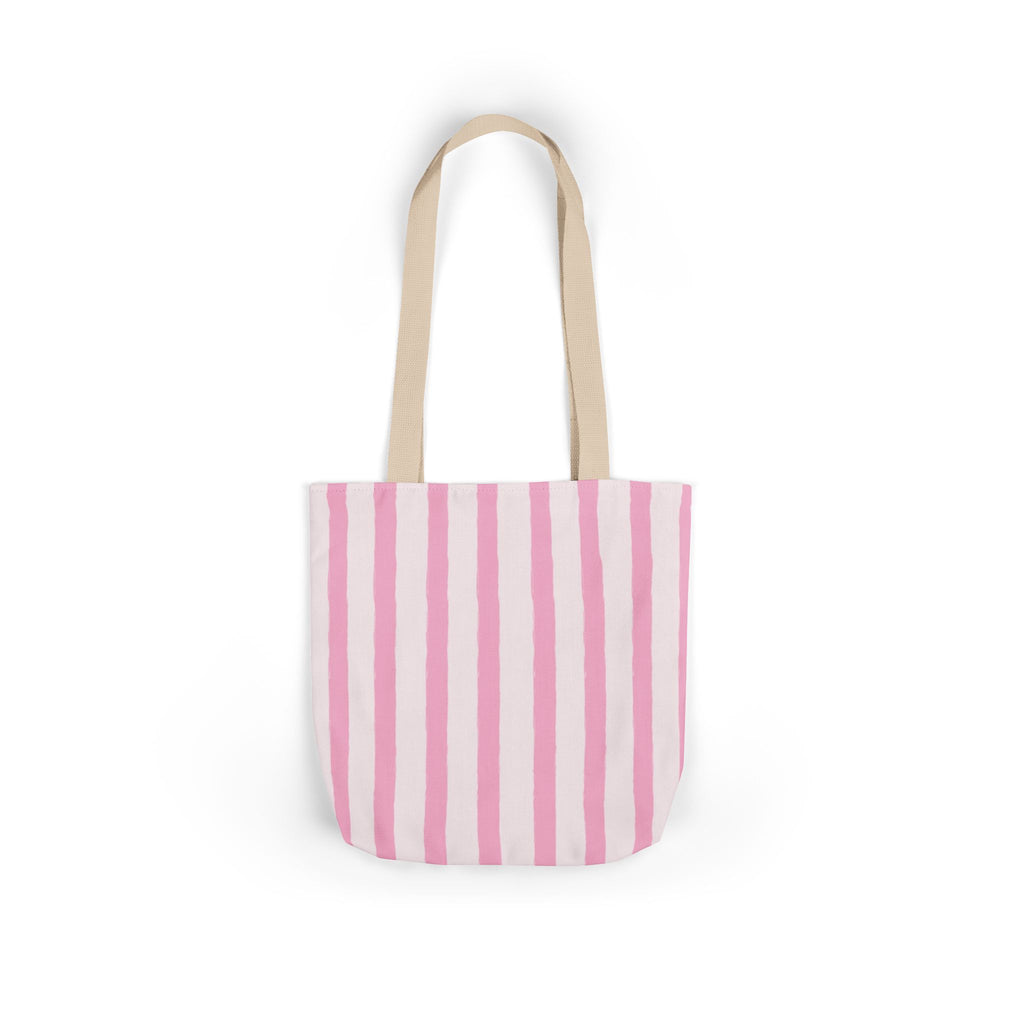 Canvas Tote Bag — Pink Stripe Beach-Ready Shopper