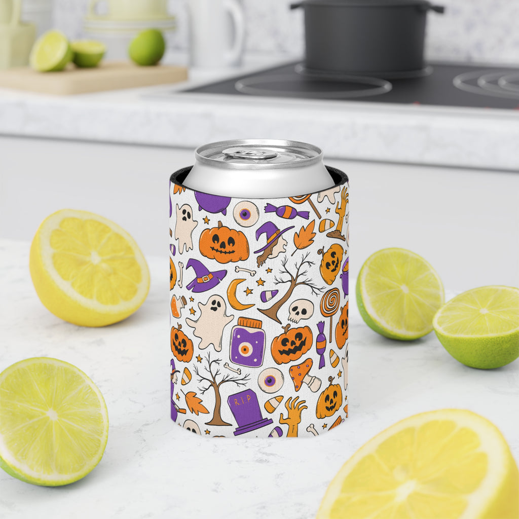 Purple Orange Witches Halloween Can Cooler –Fall Autumn Halloween