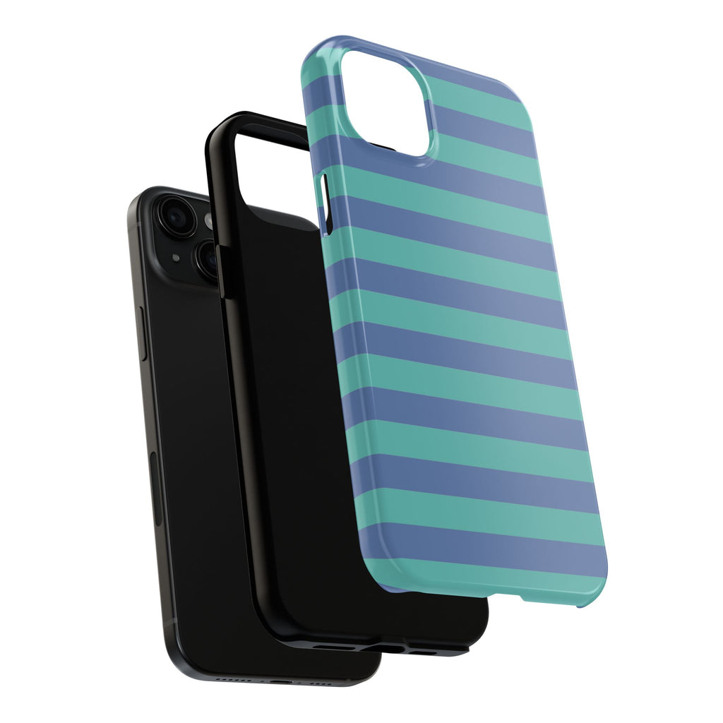 iPhone Case Navy Aqua Stripes
