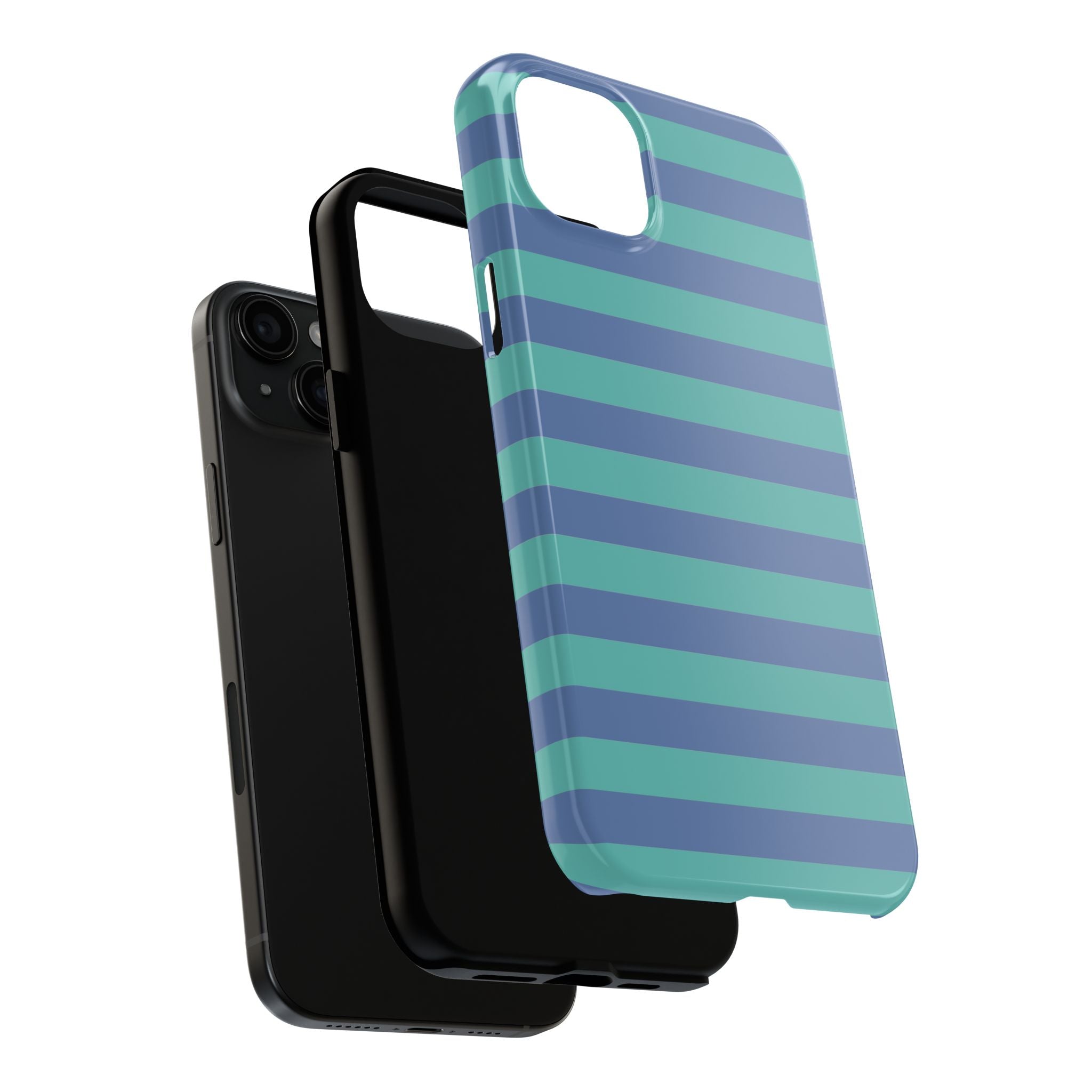 iPhone Case Navy Aqua Stripes