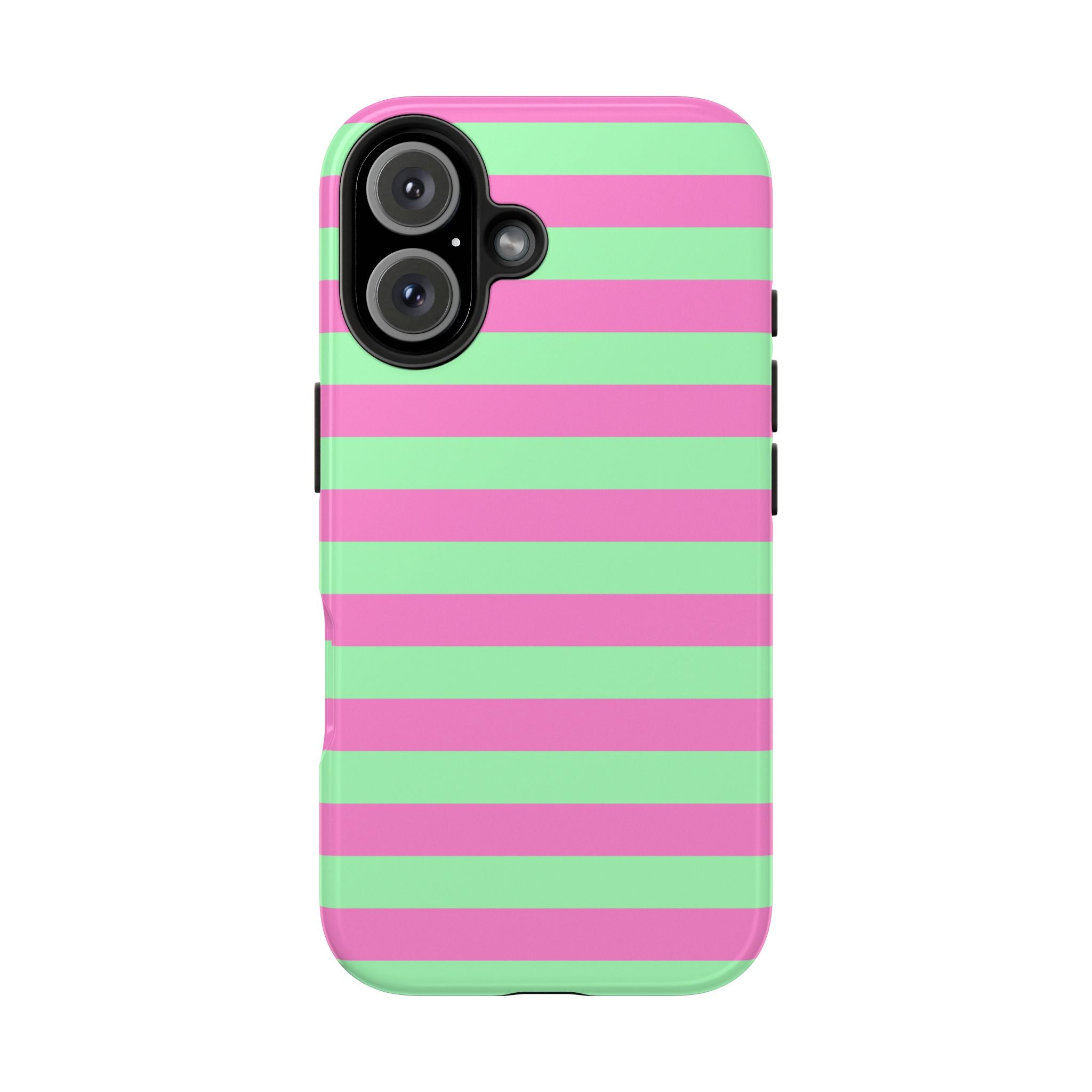 iPhone Case Pink Green Stripes