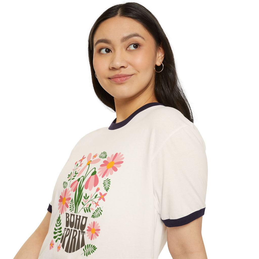 Boho Spirit Floral Ringer T-Shirt