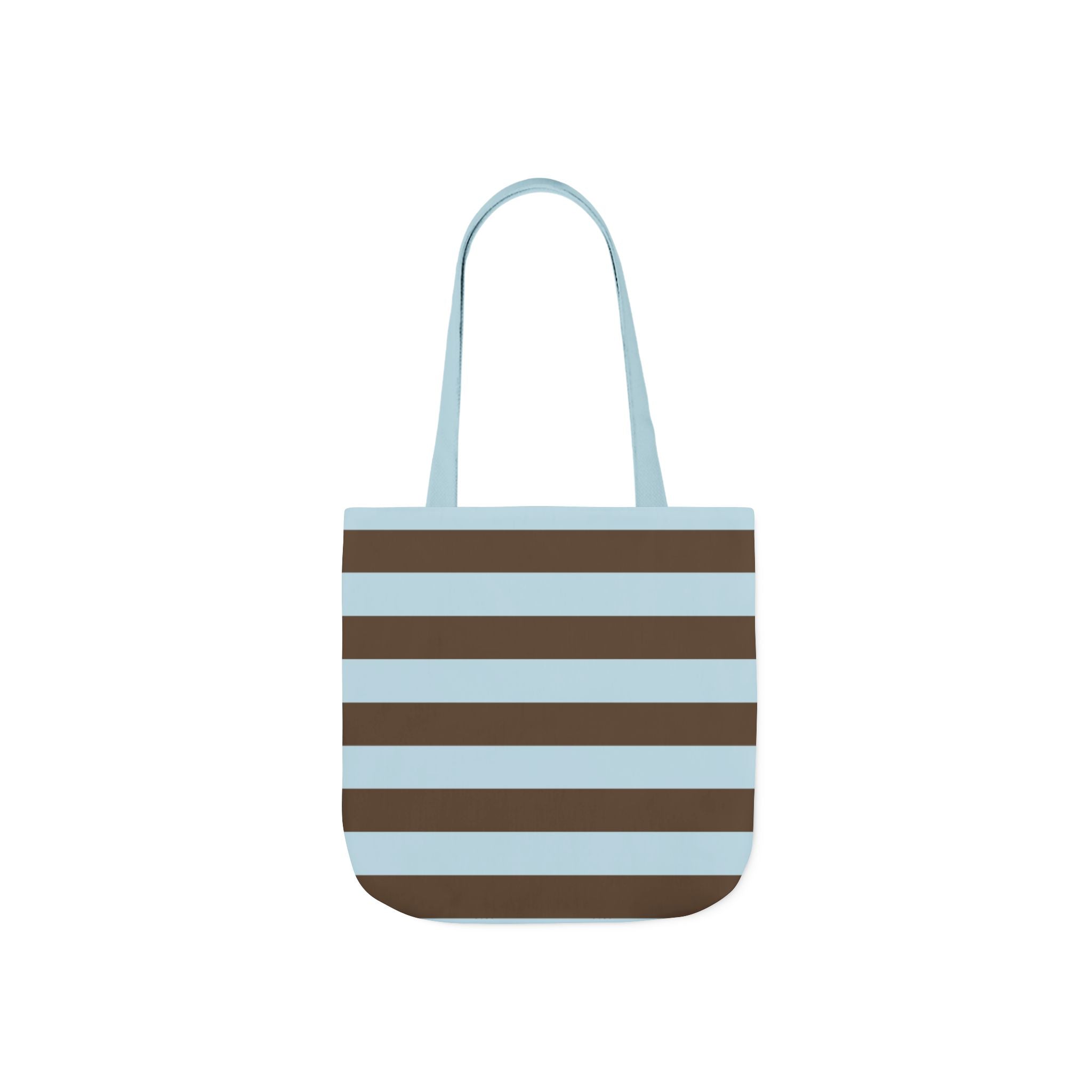 Striped Canvas Tote Bag — Blue & Brown Beach-Ready Shopper