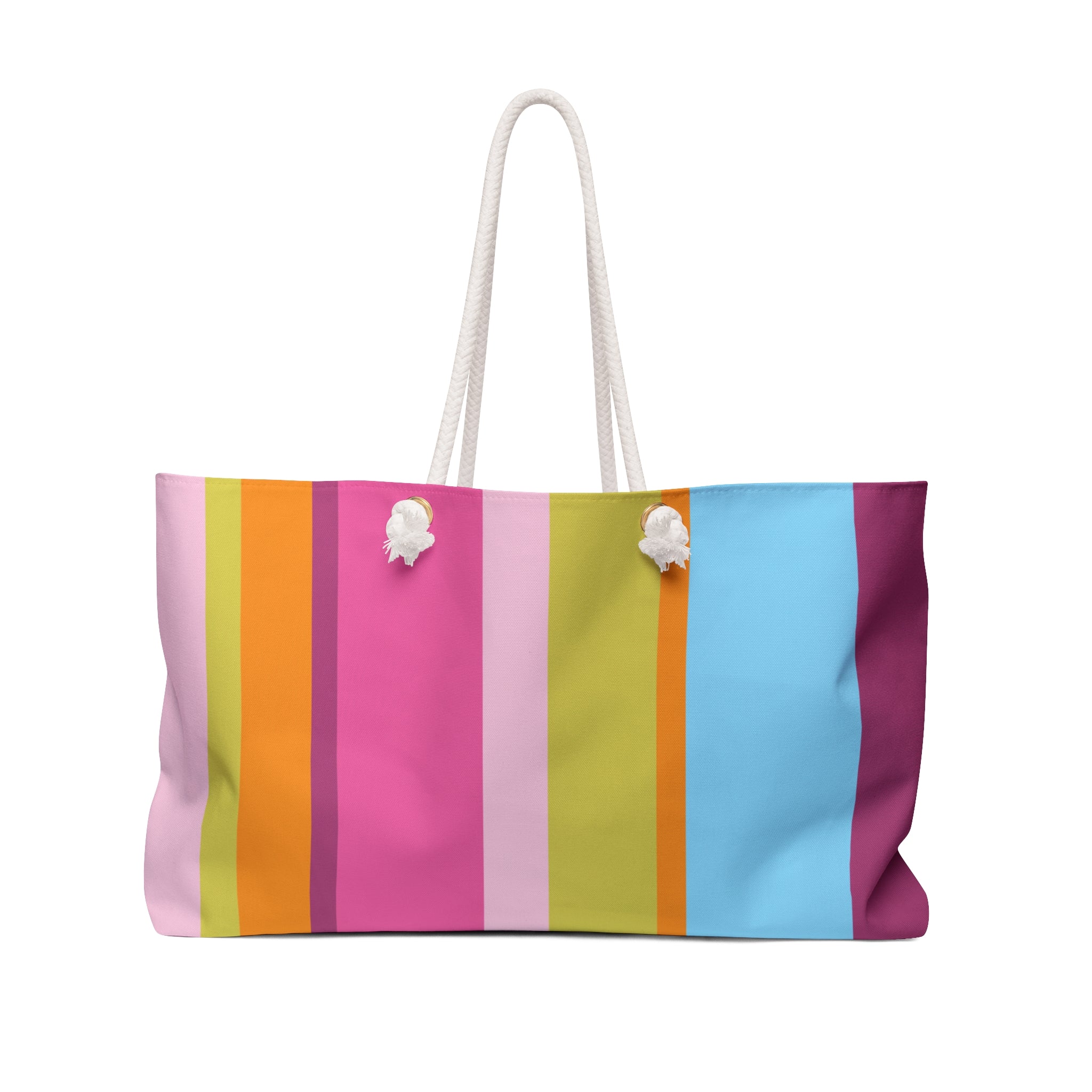 Striped Weekender Bag — Large Travel or Beach Tote