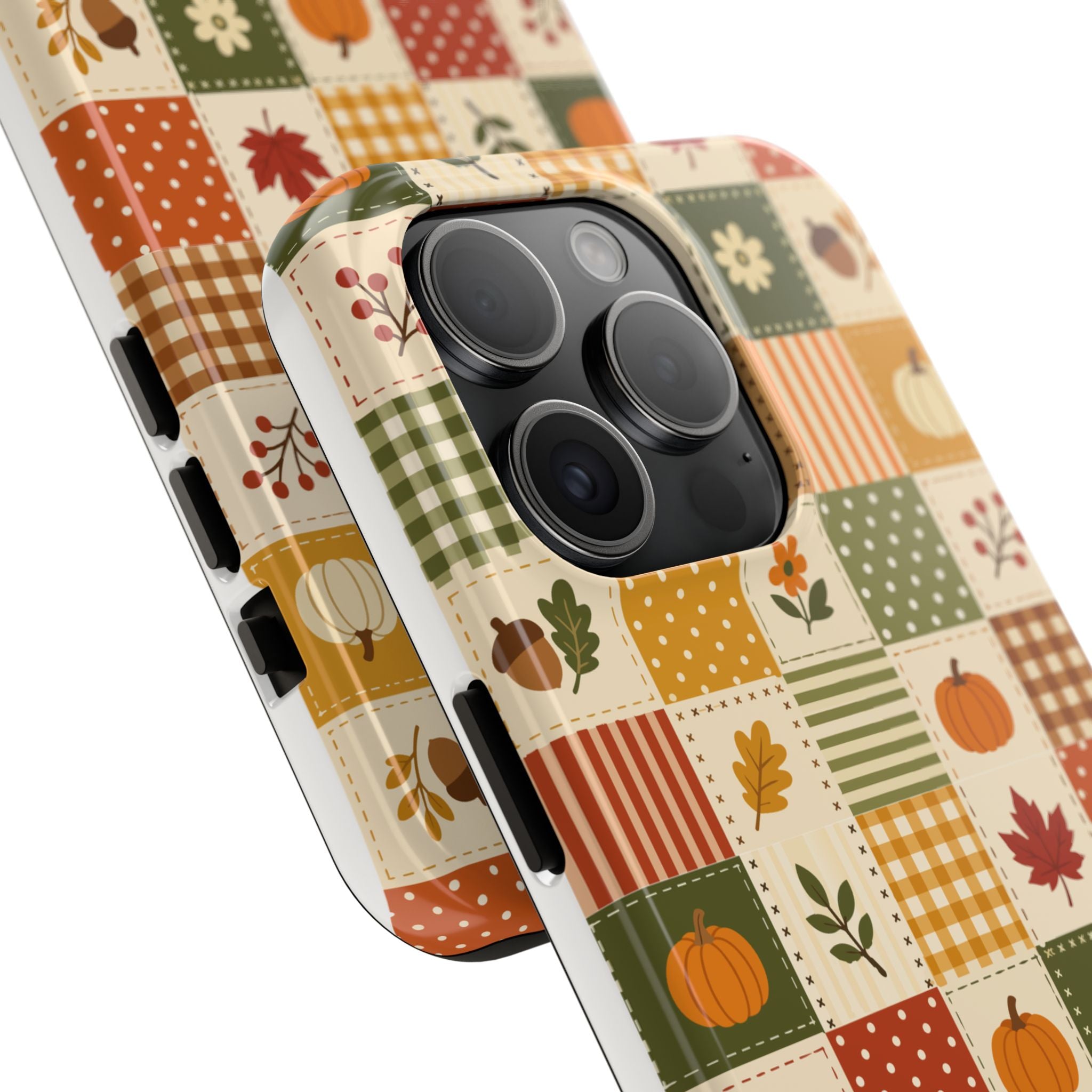 iPhone Case - Patchwork Orange Green Halloween Theme