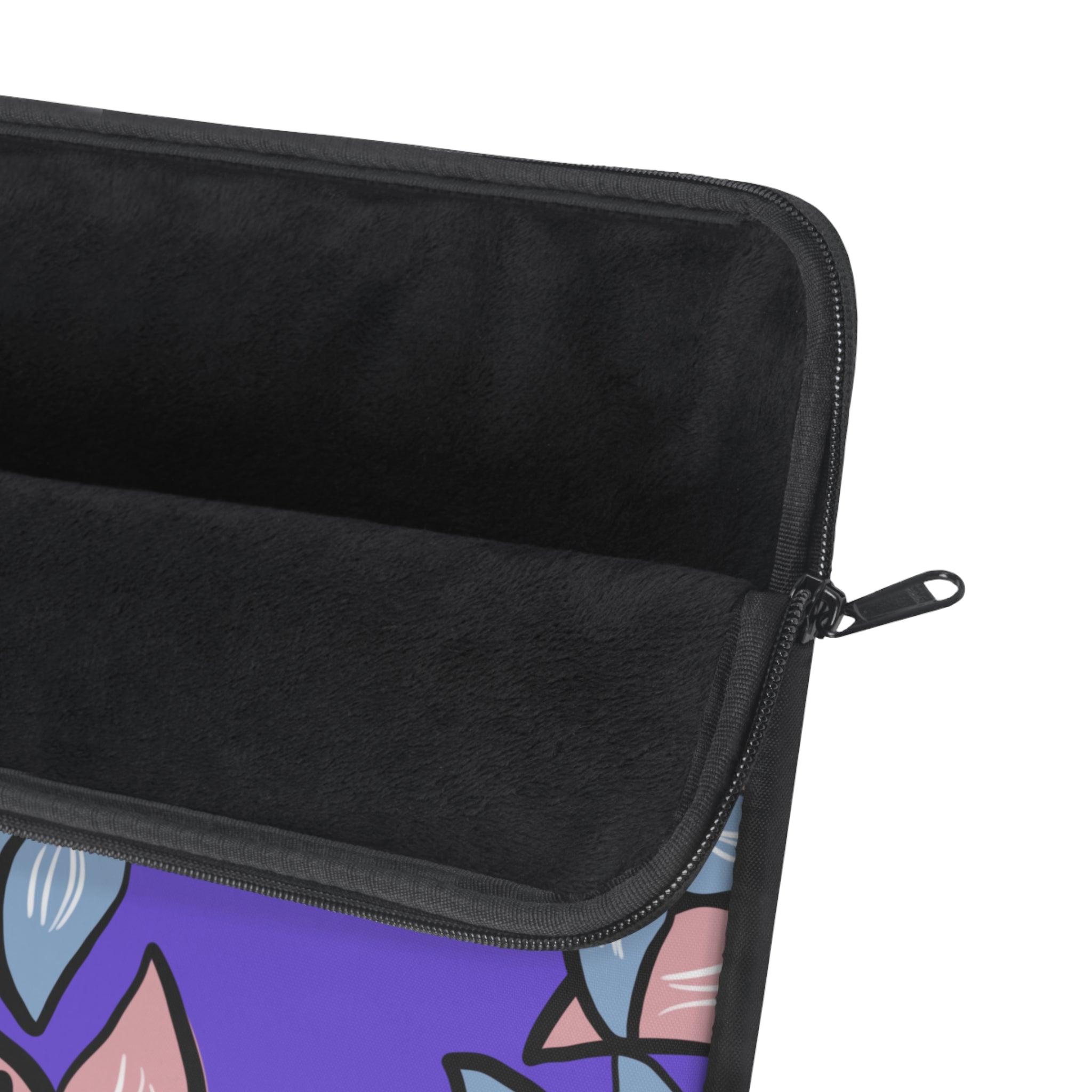 Pink Blue Floral Laptop Sleeve - Protective Neoprene Cover