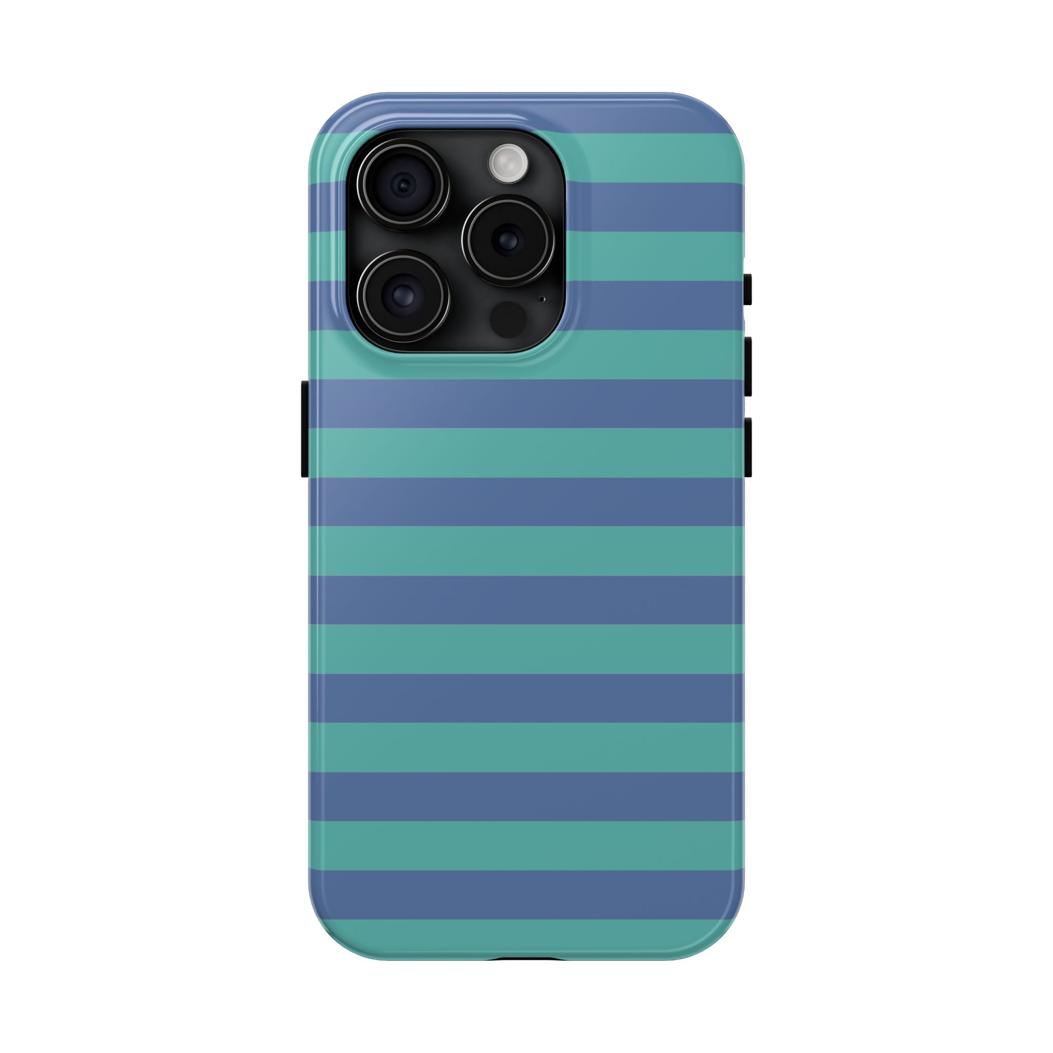 iPhone Case Navy Aqua Stripes